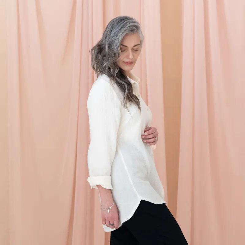 The Airy Gauze Button-Up sold by Encircled