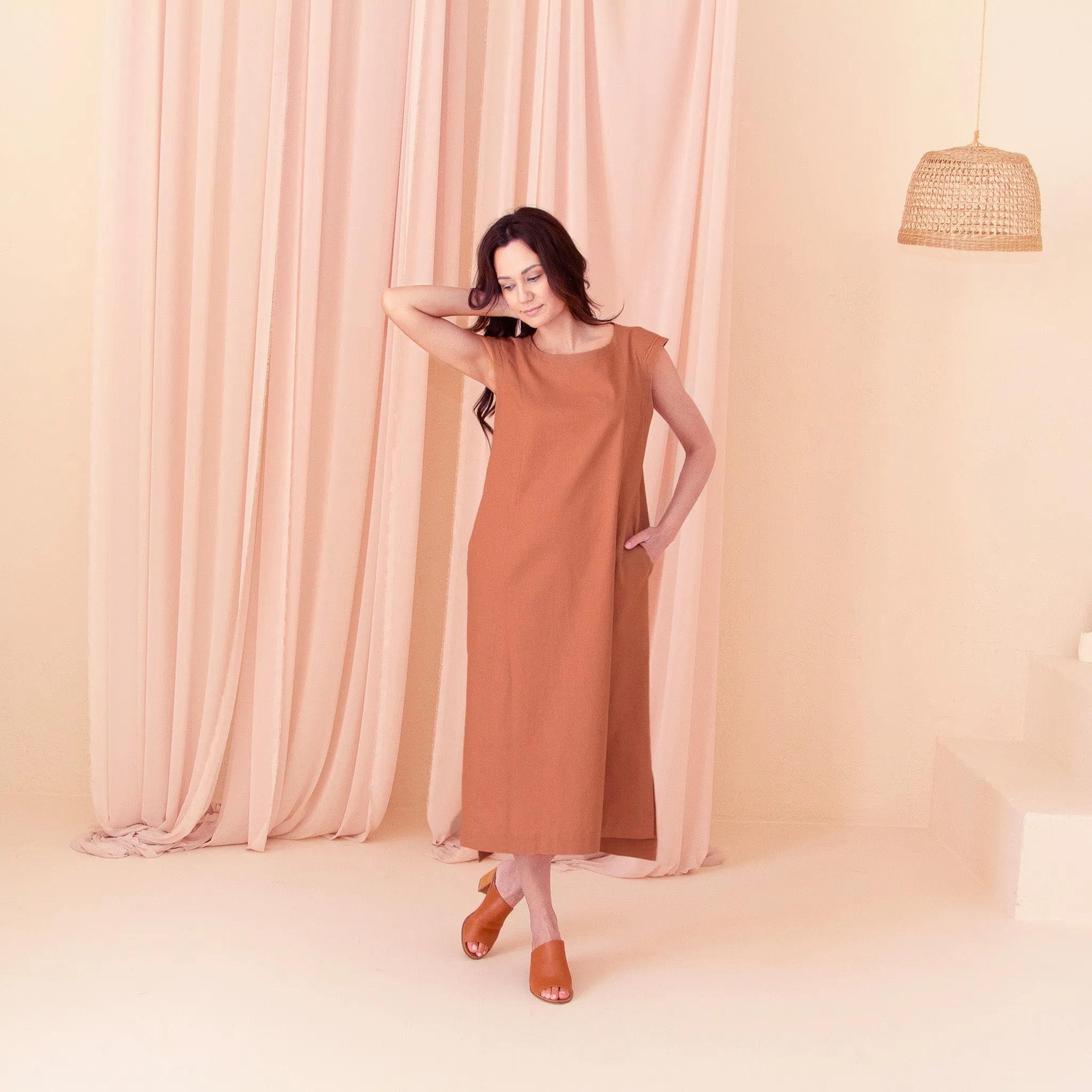 The Linen-Cotton Midi Dress sold by Encircled