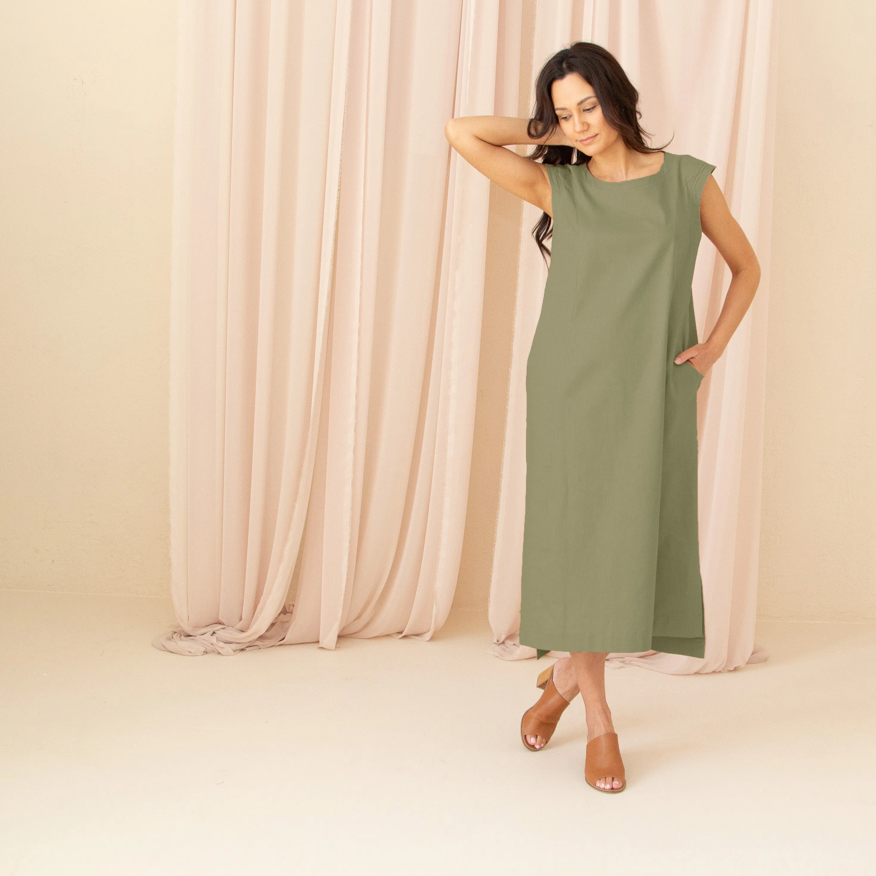 The Linen-Cotton Midi Dress sold by Encircled product image thumbnail 3
