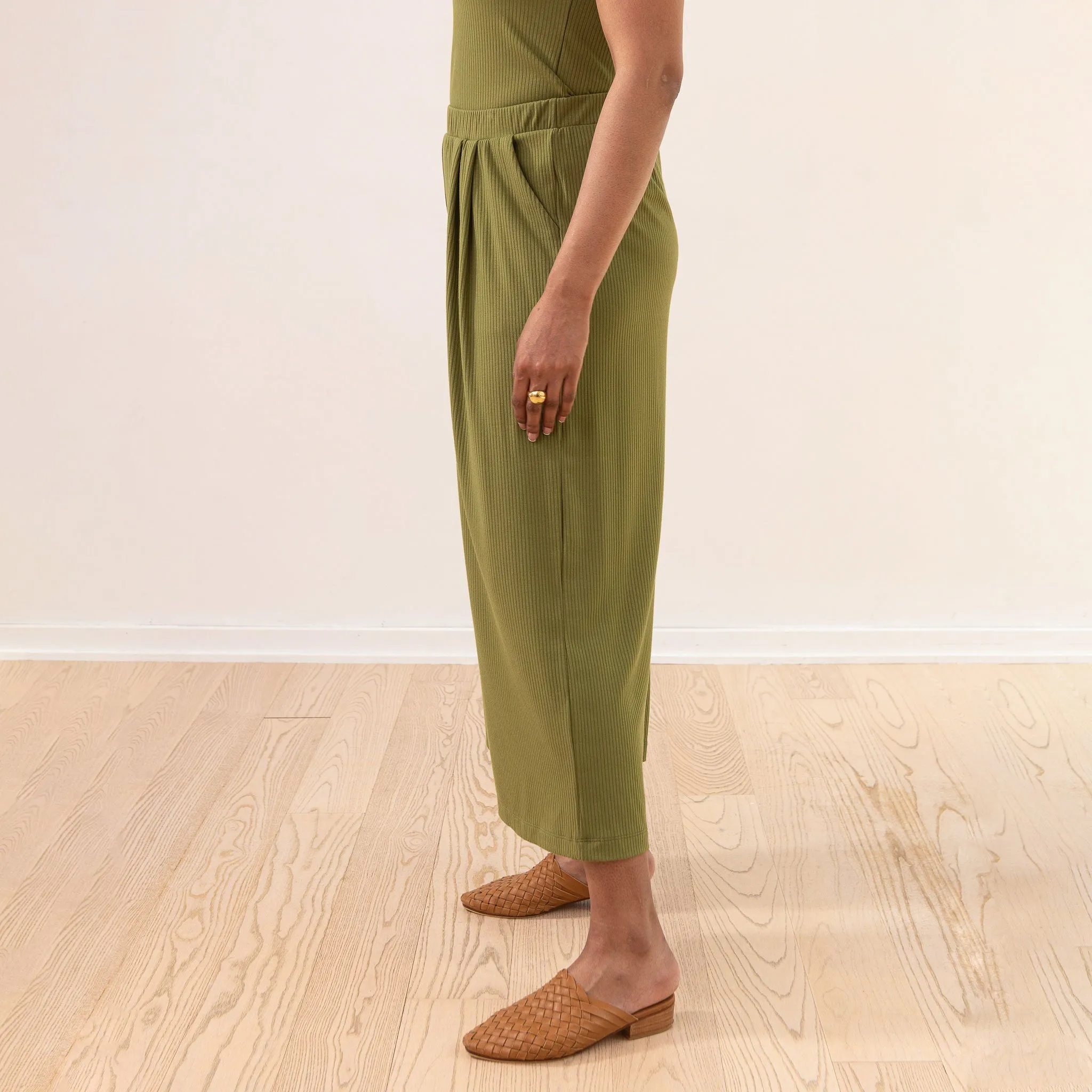 Sample Sale: The Dressy Rib Knit Cropped Wide Leg sold by Encircled product image thumbnail 3