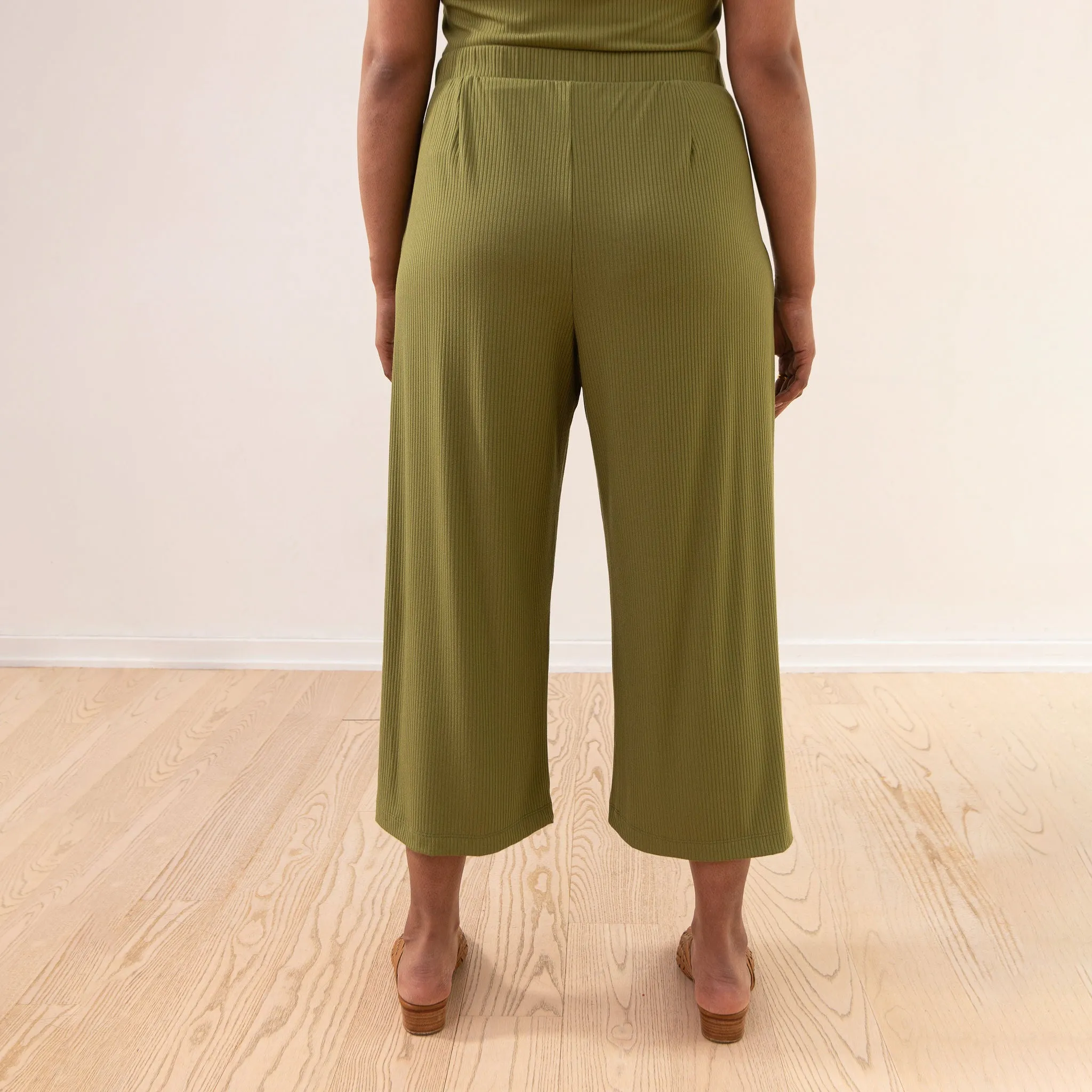 Sample Sale: The Dressy Rib Knit Cropped Wide Leg sold by Encircled product image thumbnail 5