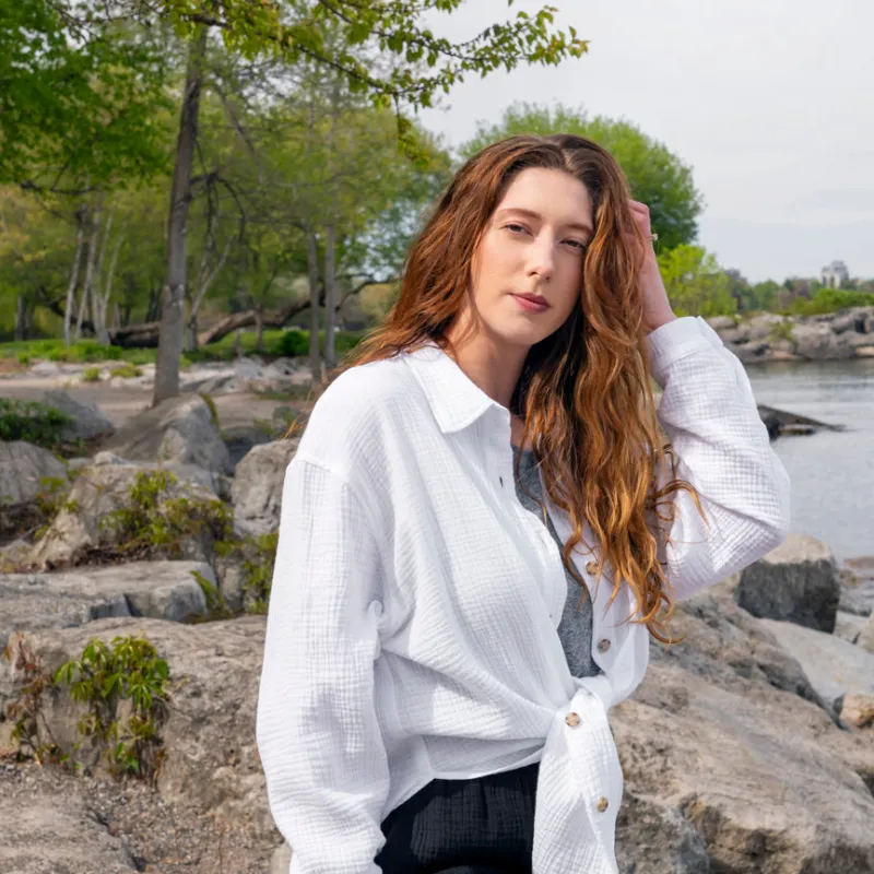 The Airy Gauze Relaxed Button-up Shirt made by Encircled