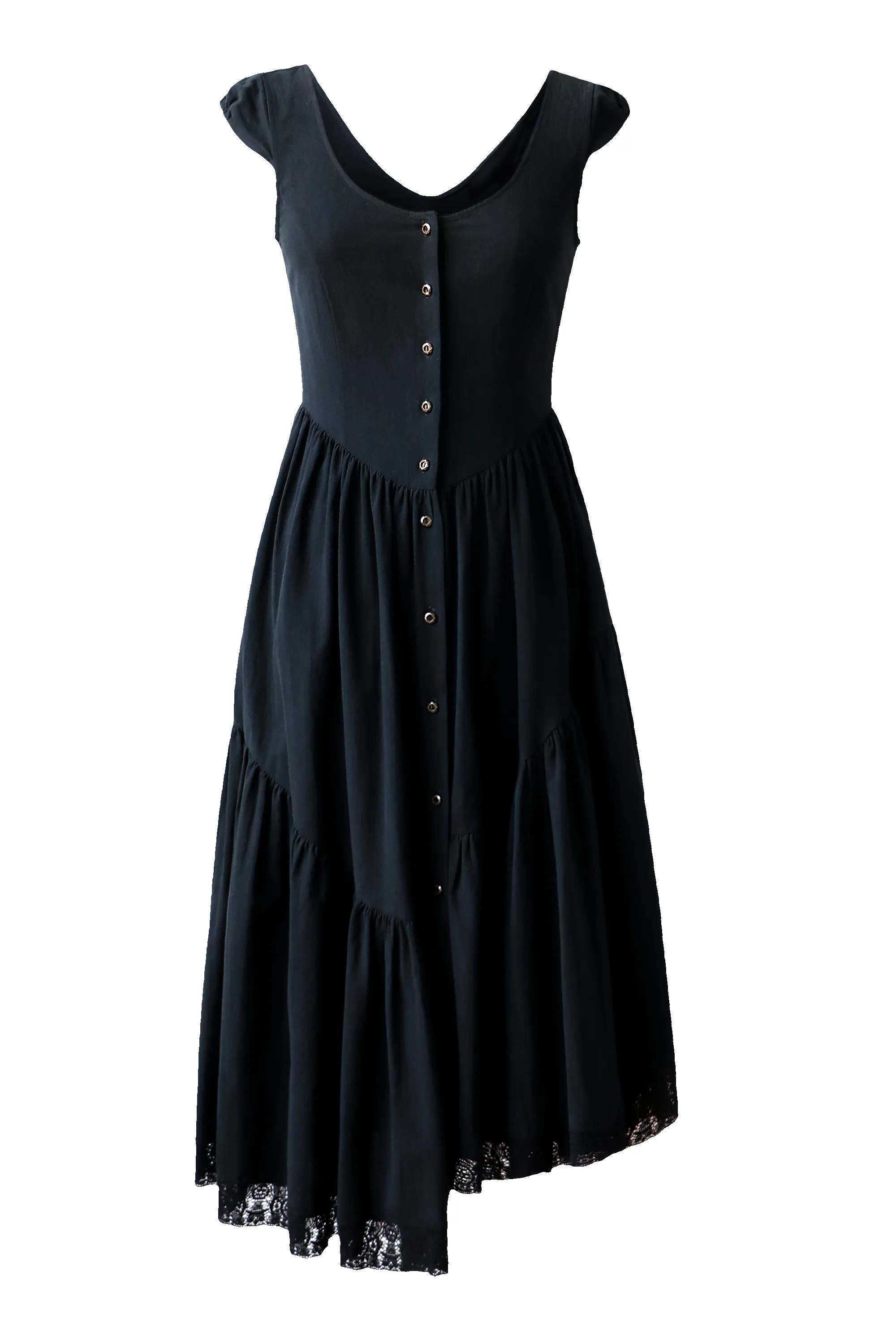 Claudette Dress in Black Organic Cotton sold by Of Her Own Kind product image thumbnail 3