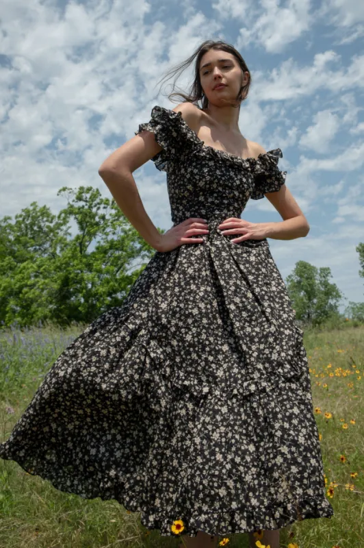 Adeline Dress in Black Floral sold by Of Her Own Kind