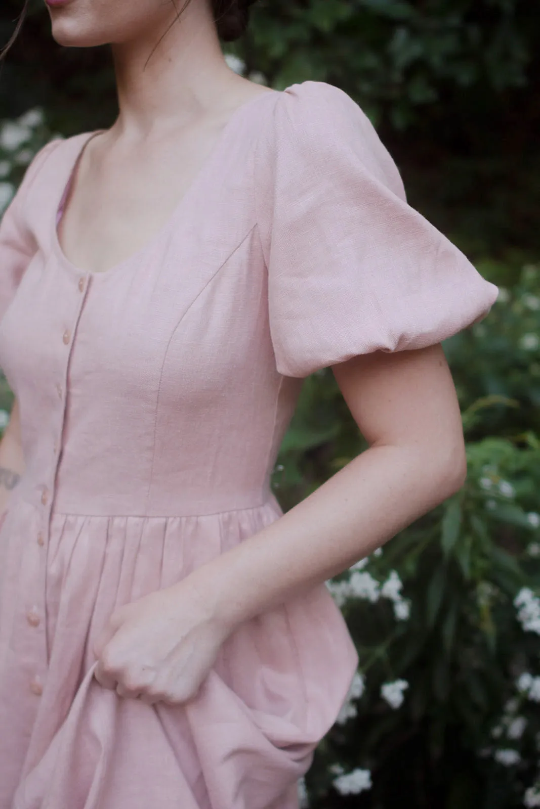 Maeve Dress in Blush Linen sold by Of Her Own Kind product image thumbnail 2