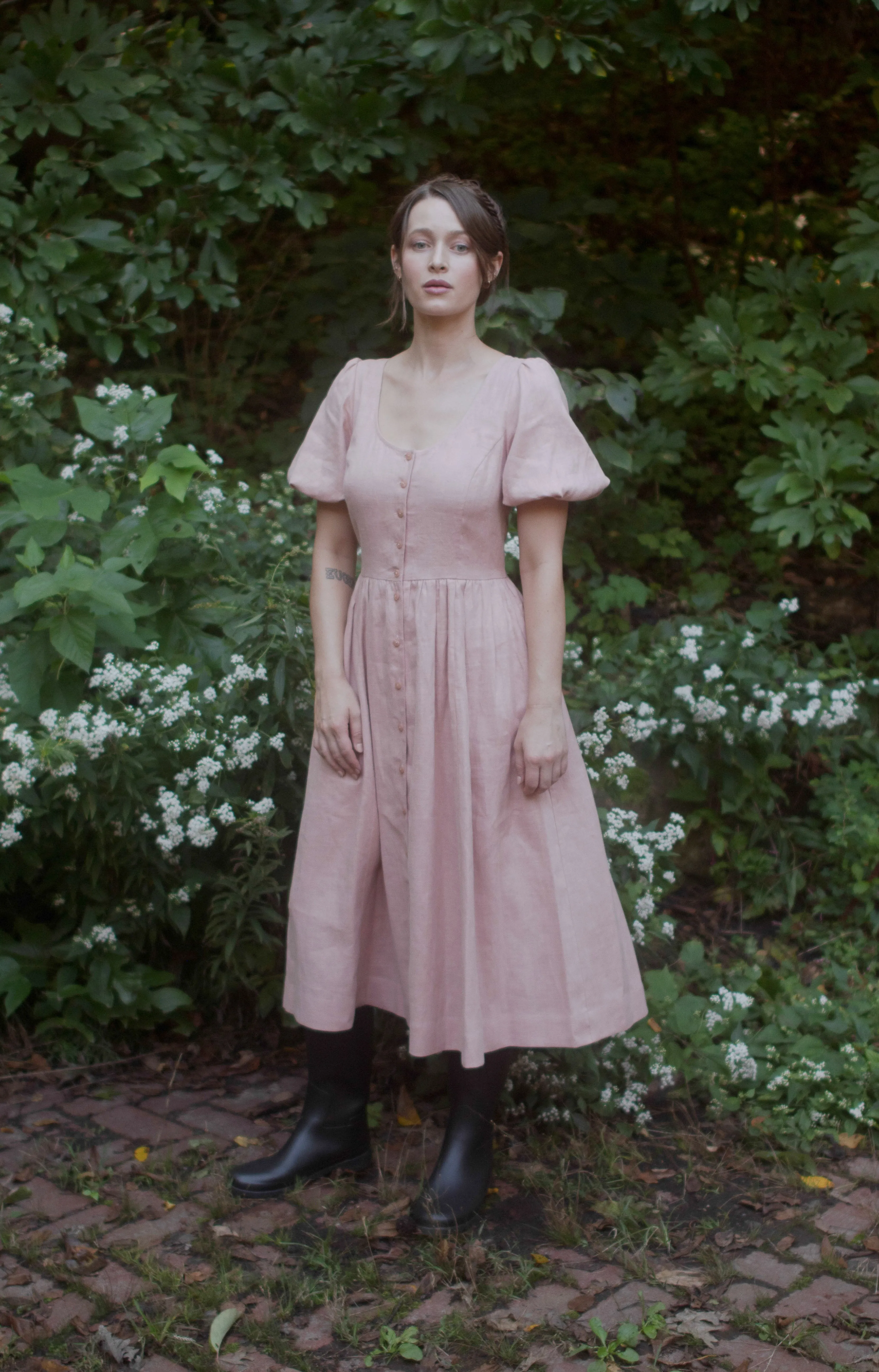 Maeve Dress in Blush Linen sold by Of Her Own Kind product image thumbnail 5