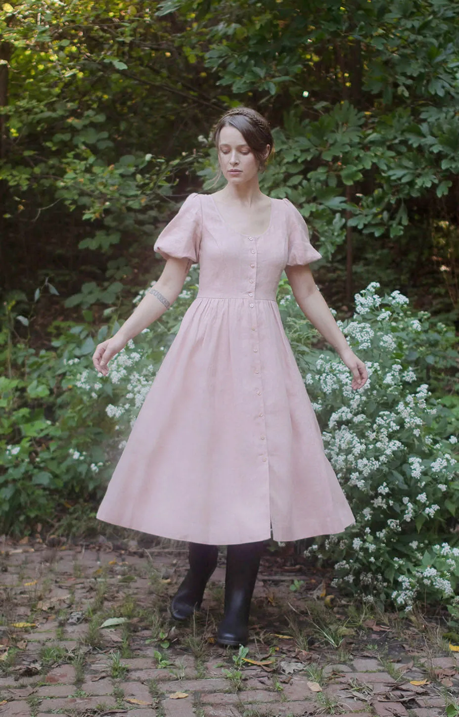 Maeve Dress in Blush Linen sold by Of Her Own Kind product image thumbnail 3