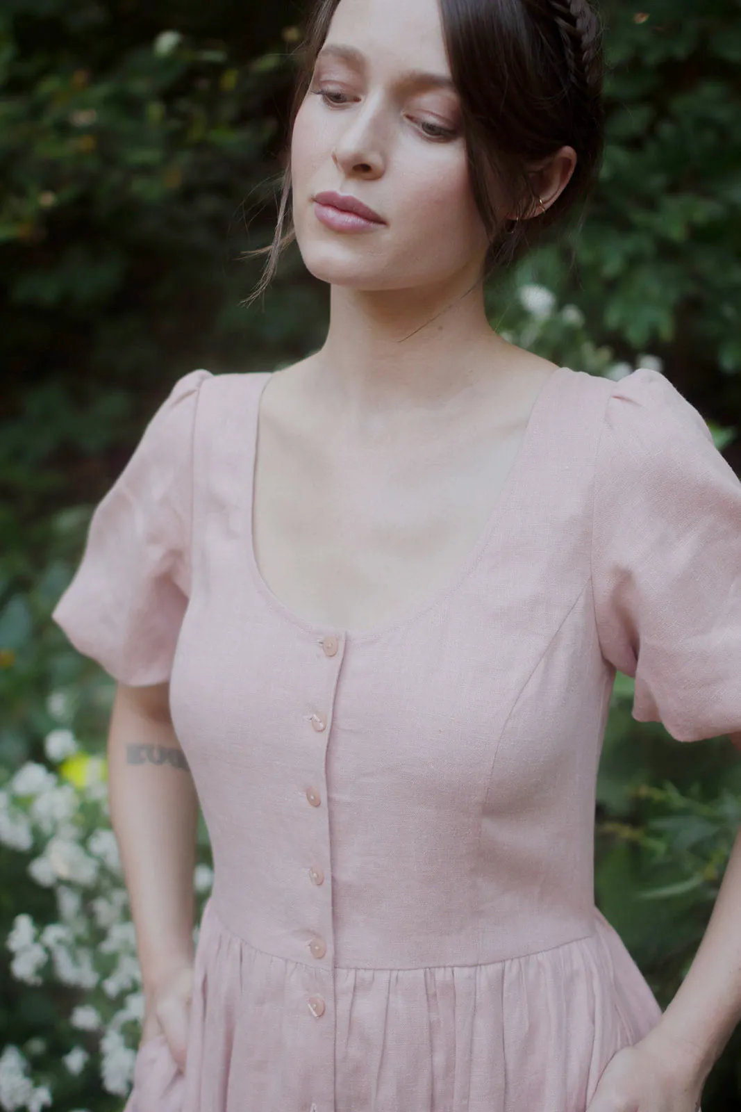 Maeve Dress in Blush Linen sold by Of Her Own Kind product image thumbnail 4