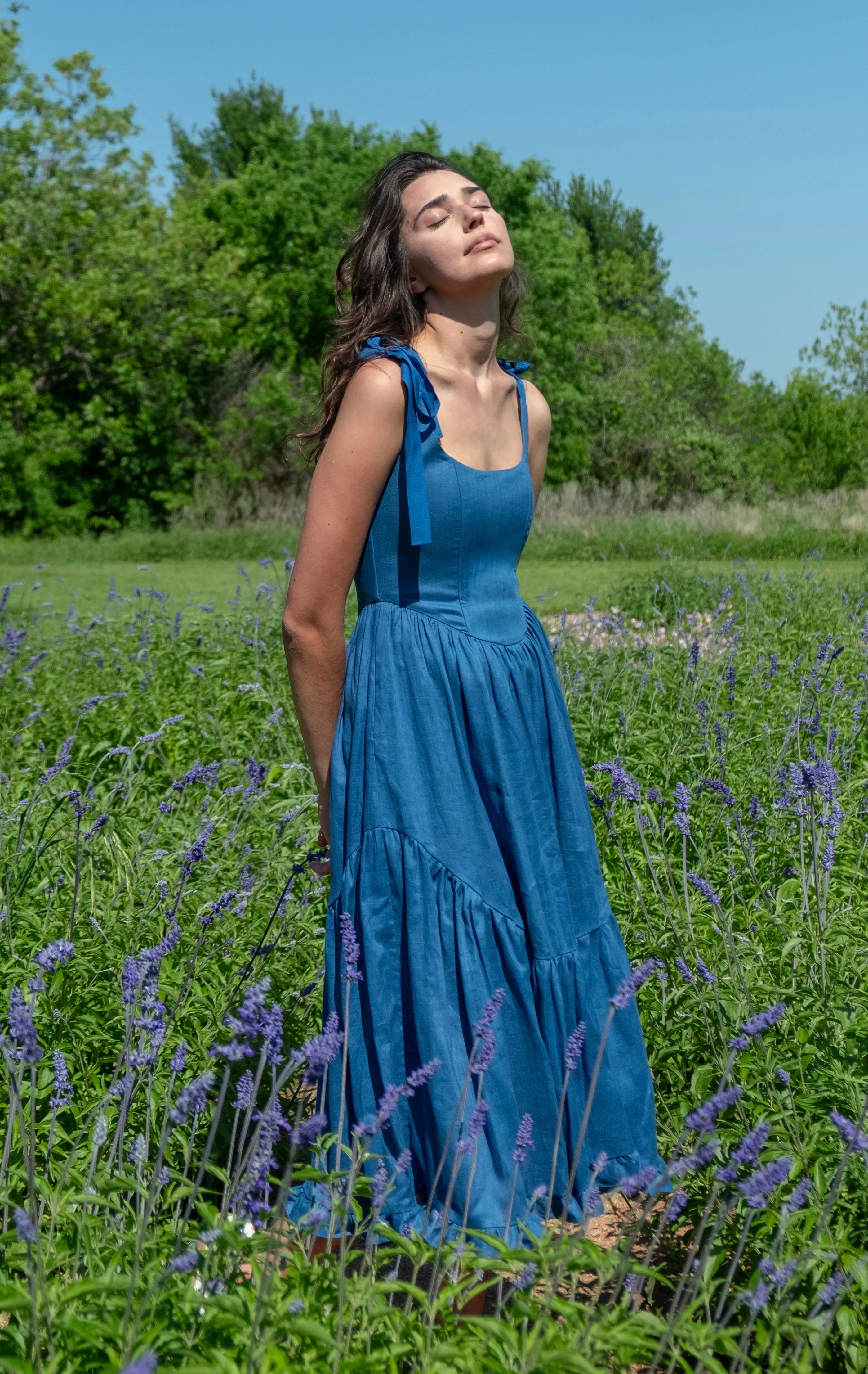Mirabelle Dress in Indigo Linen sold by Of Her Own Kind product image thumbnail 5