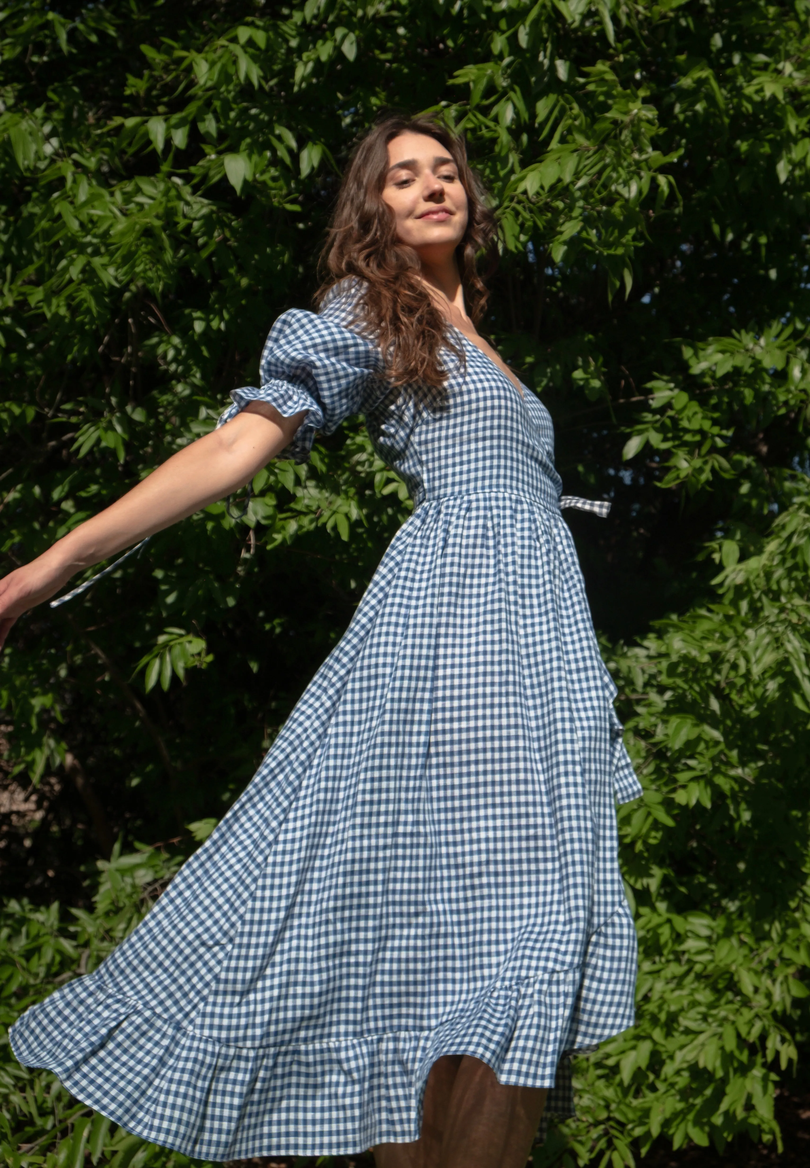 Lillian Dress in Dark Blue Gingham sold by Of Her Own Kind product image thumbnail 2