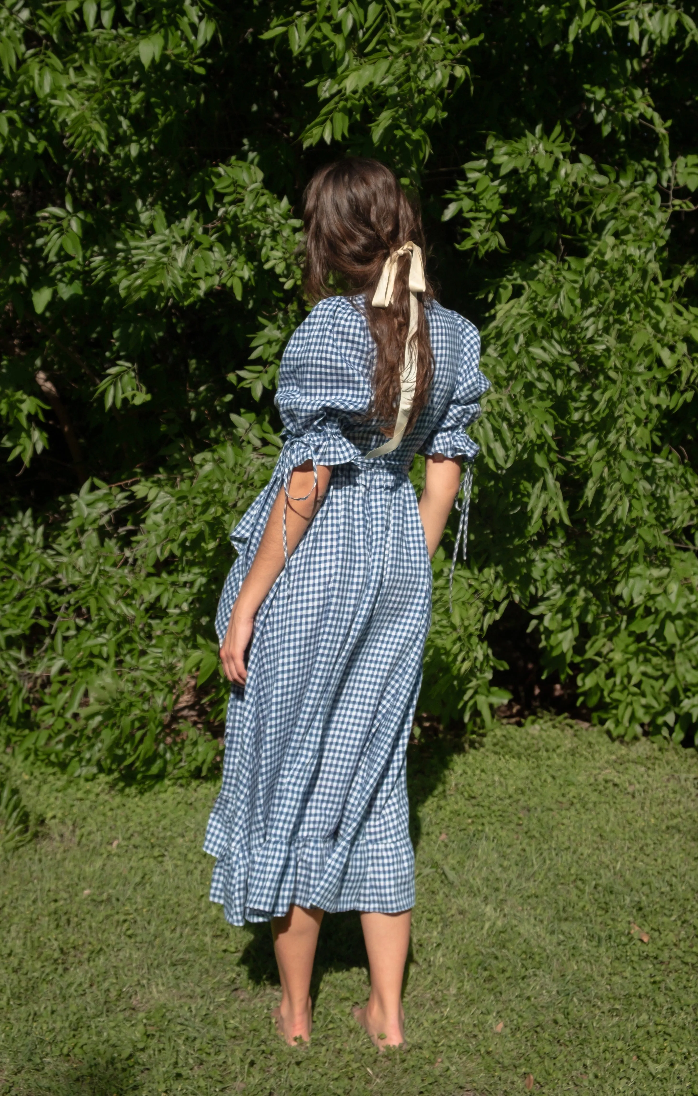Lillian Dress in Dark Blue Gingham sold by Of Her Own Kind product image thumbnail 5