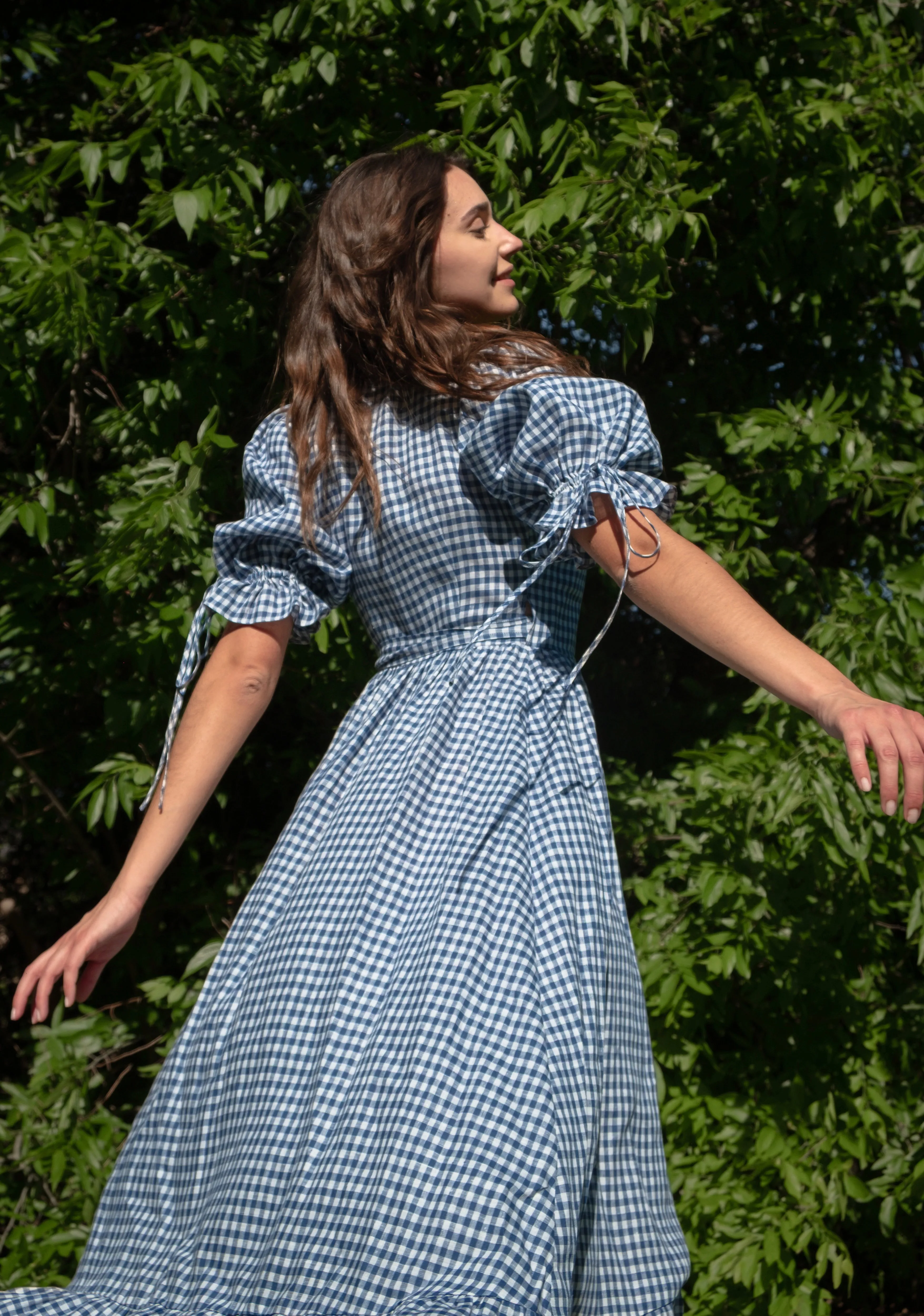 Lillian Dress in Dark Blue Gingham sold by Of Her Own Kind product image thumbnail 4