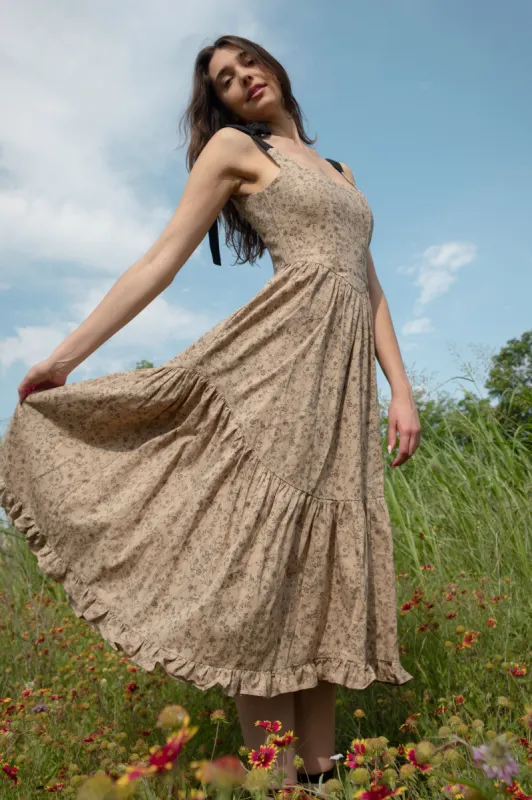 Mirabelle Dress in Tea Floral sold by Of Her Own Kind