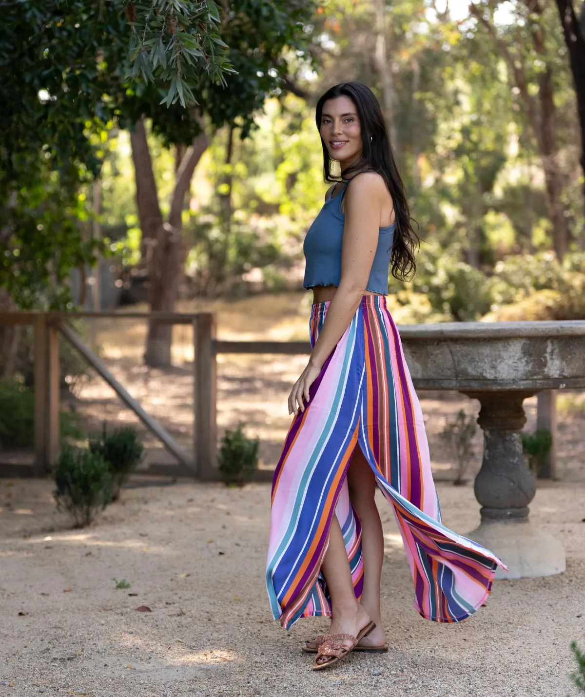 Cabana Stripe Maxi Skirt sold by SheBird product image thumbnail 3