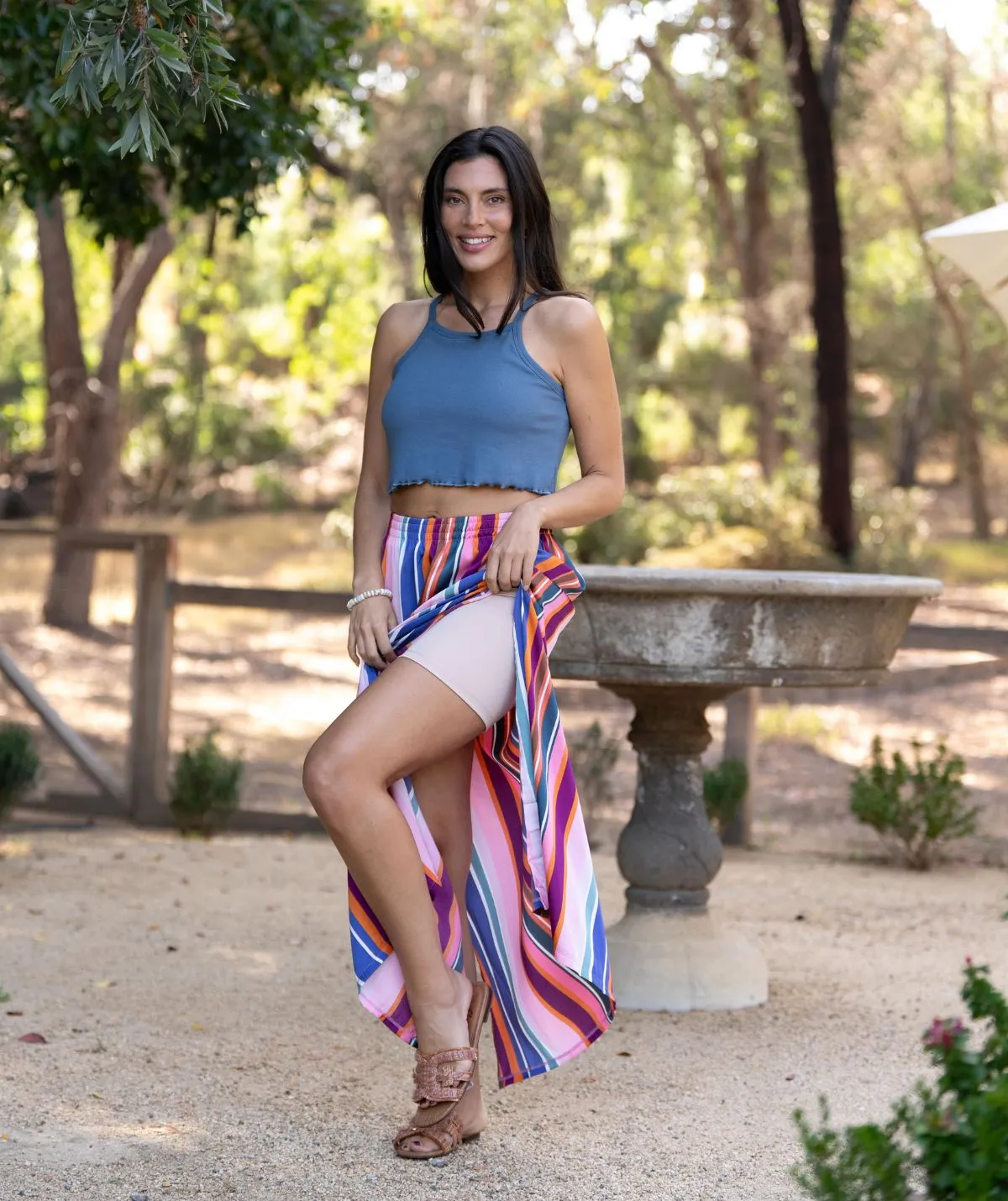 Cabana Stripe Maxi Skirt sold by SheBird product image thumbnail 2
