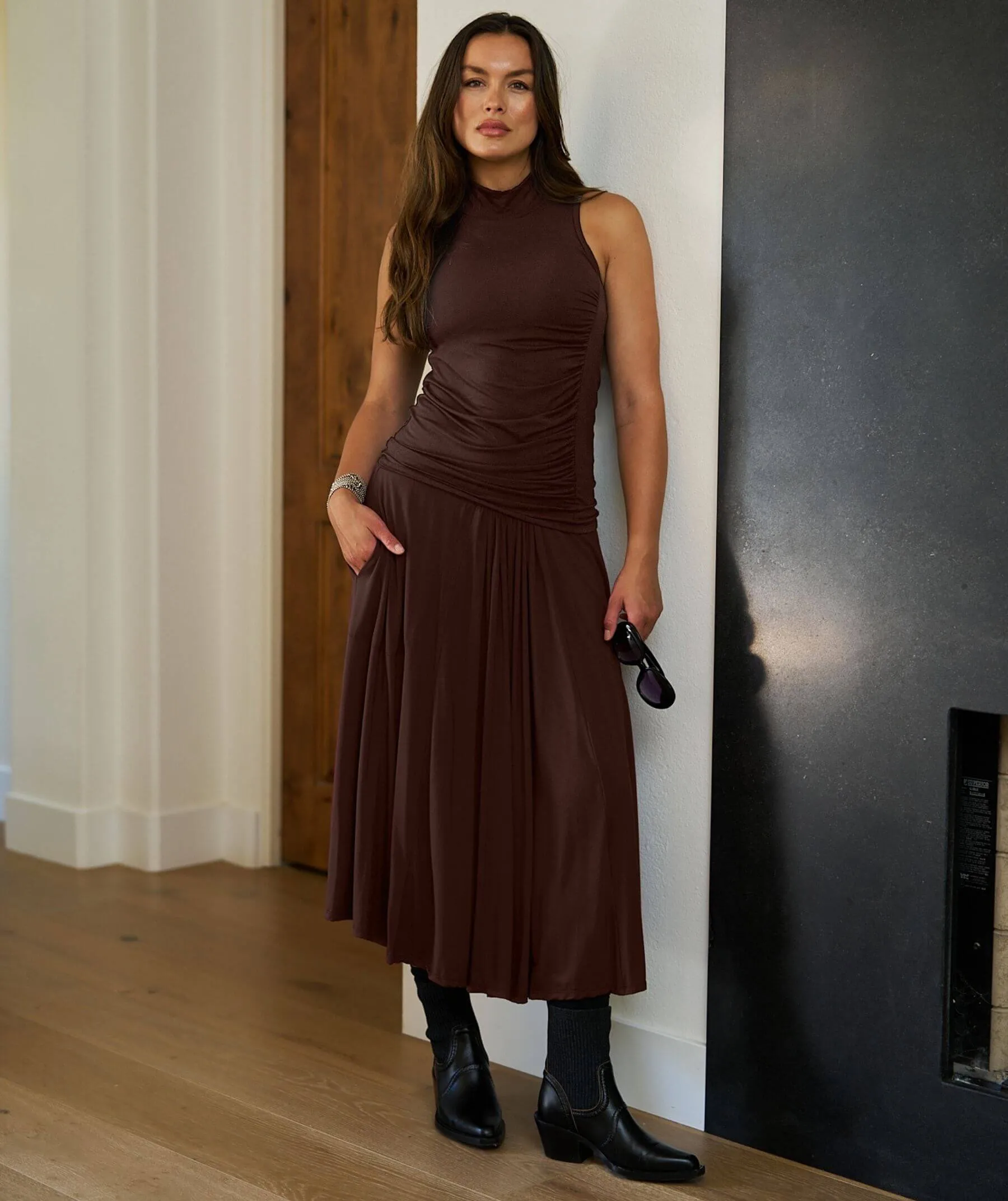 Sierra Shirred Midi Skirt sold by SheBird product image thumbnail 4