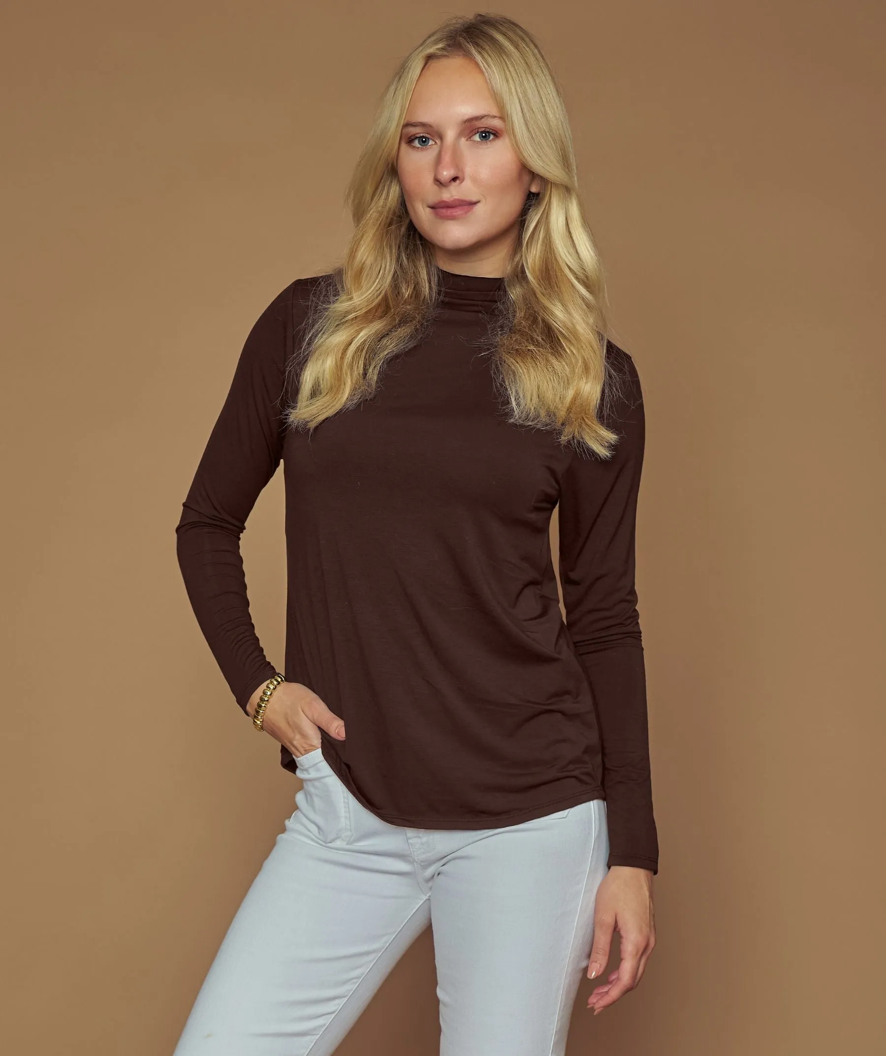 Mock Neck Long Sleeve Top sold by SheBird product image thumbnail 4