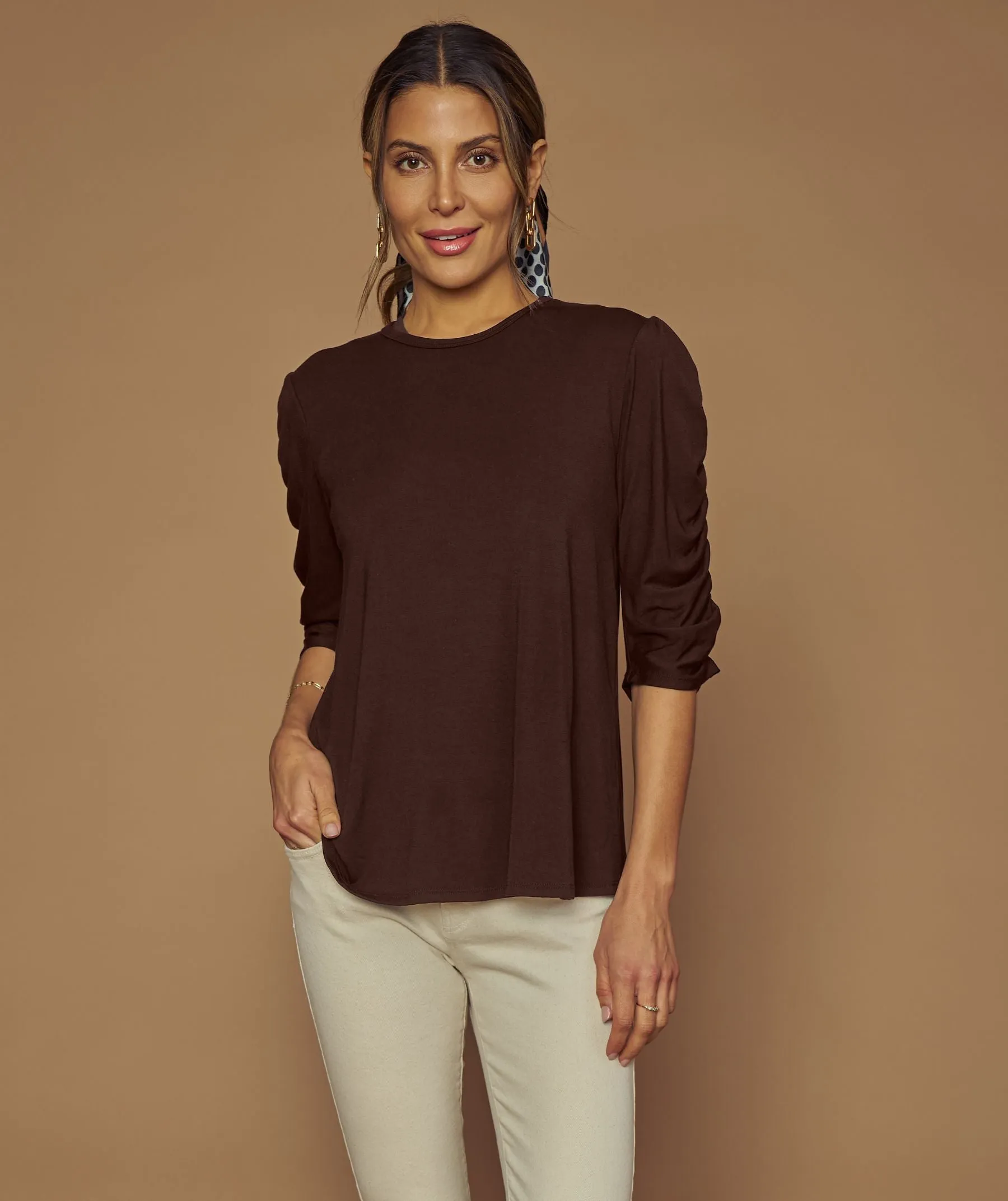 The Ruched Sleeve Bra Tee sold by SheBird product image thumbnail 3
