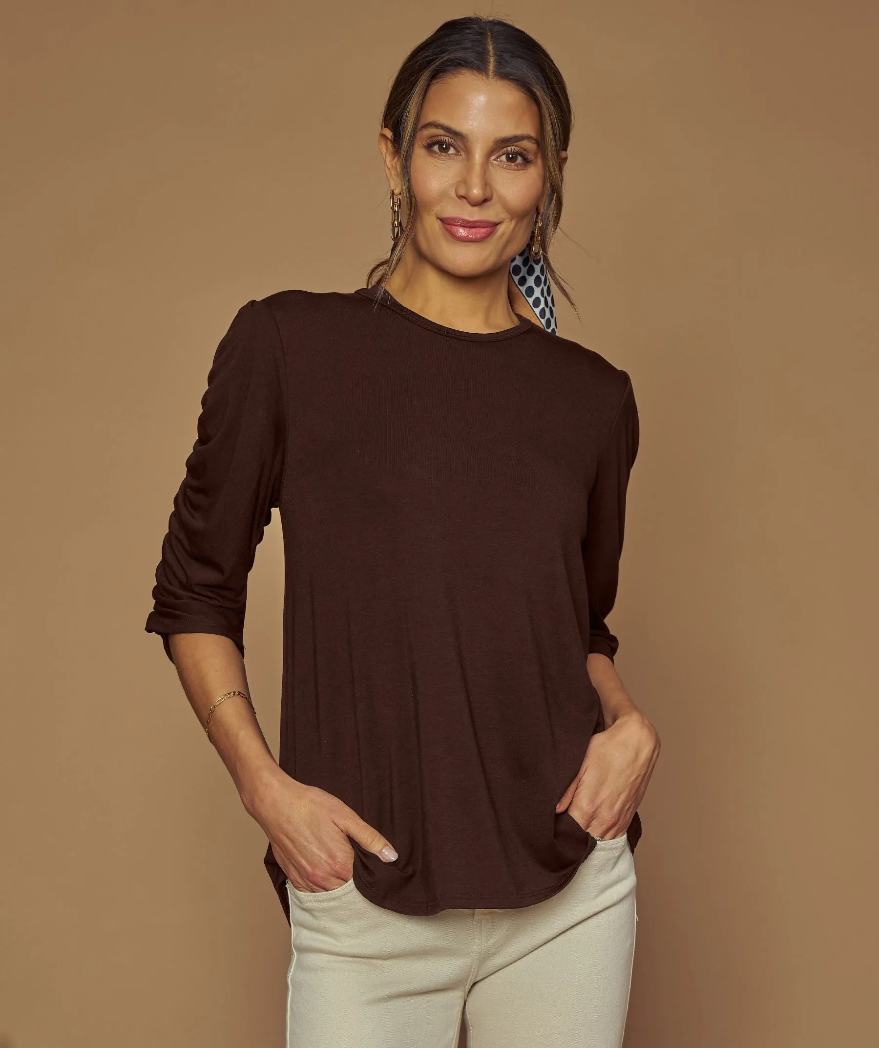 The Ruched Sleeve Bra Tee sold by SheBird product image thumbnail 4