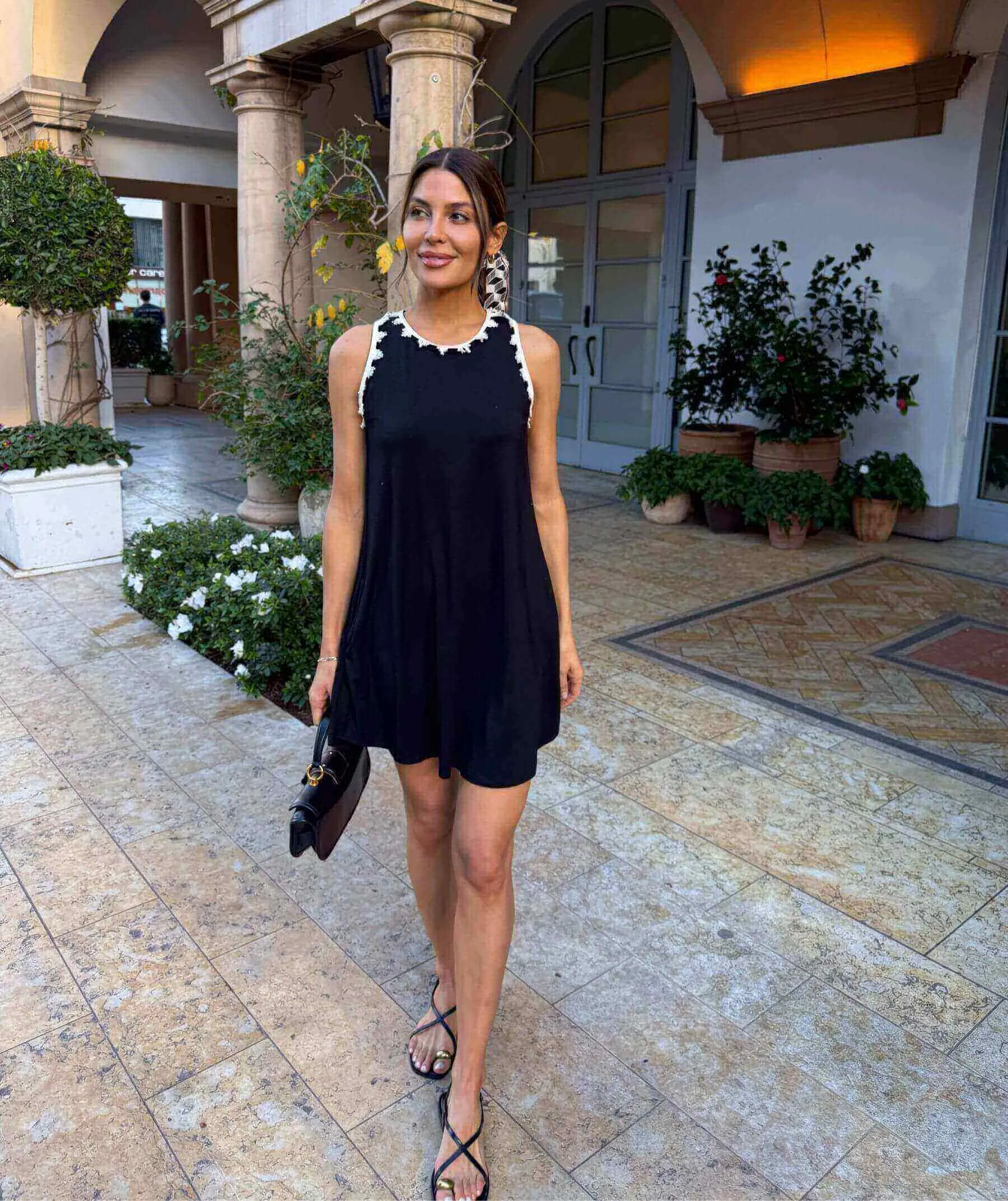 The Tunic Tank Dress with Fringe Trim sold by SheBird