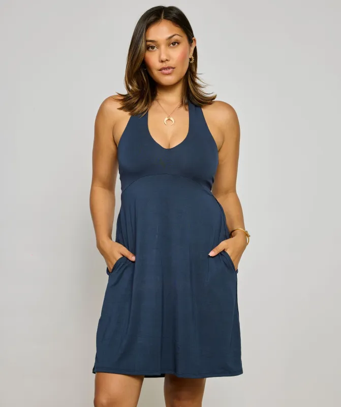 Harper Halter Mini Dress with Built-In Bra made by SheBird