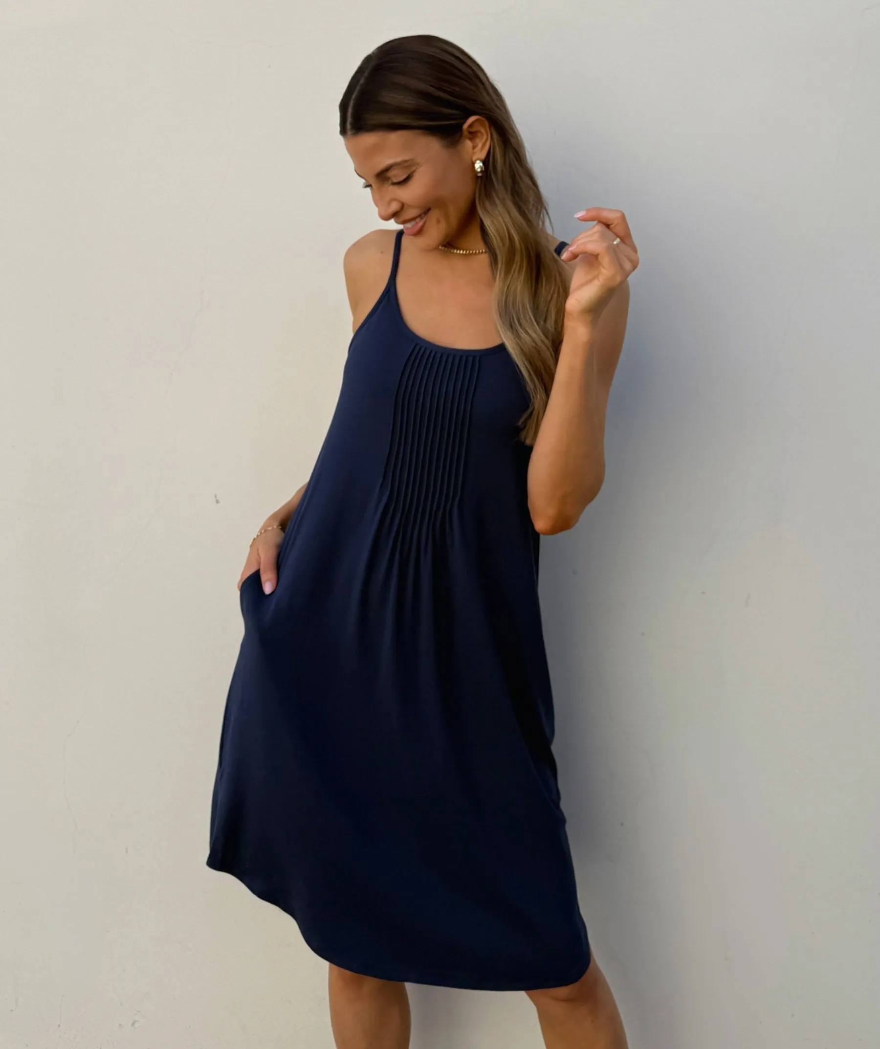 The Pintuck Mini Dress with Built-in Bra sold by SheBird product image thumbnail 3