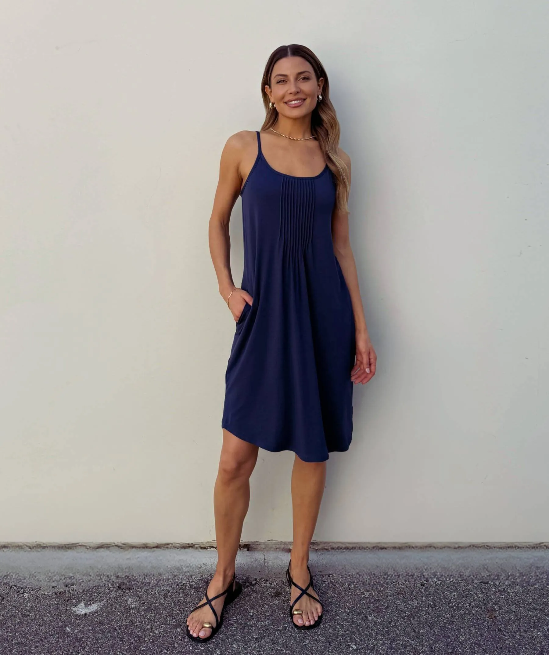 The Pintuck Mini Dress with Built-in Bra sold by SheBird product image thumbnail 5