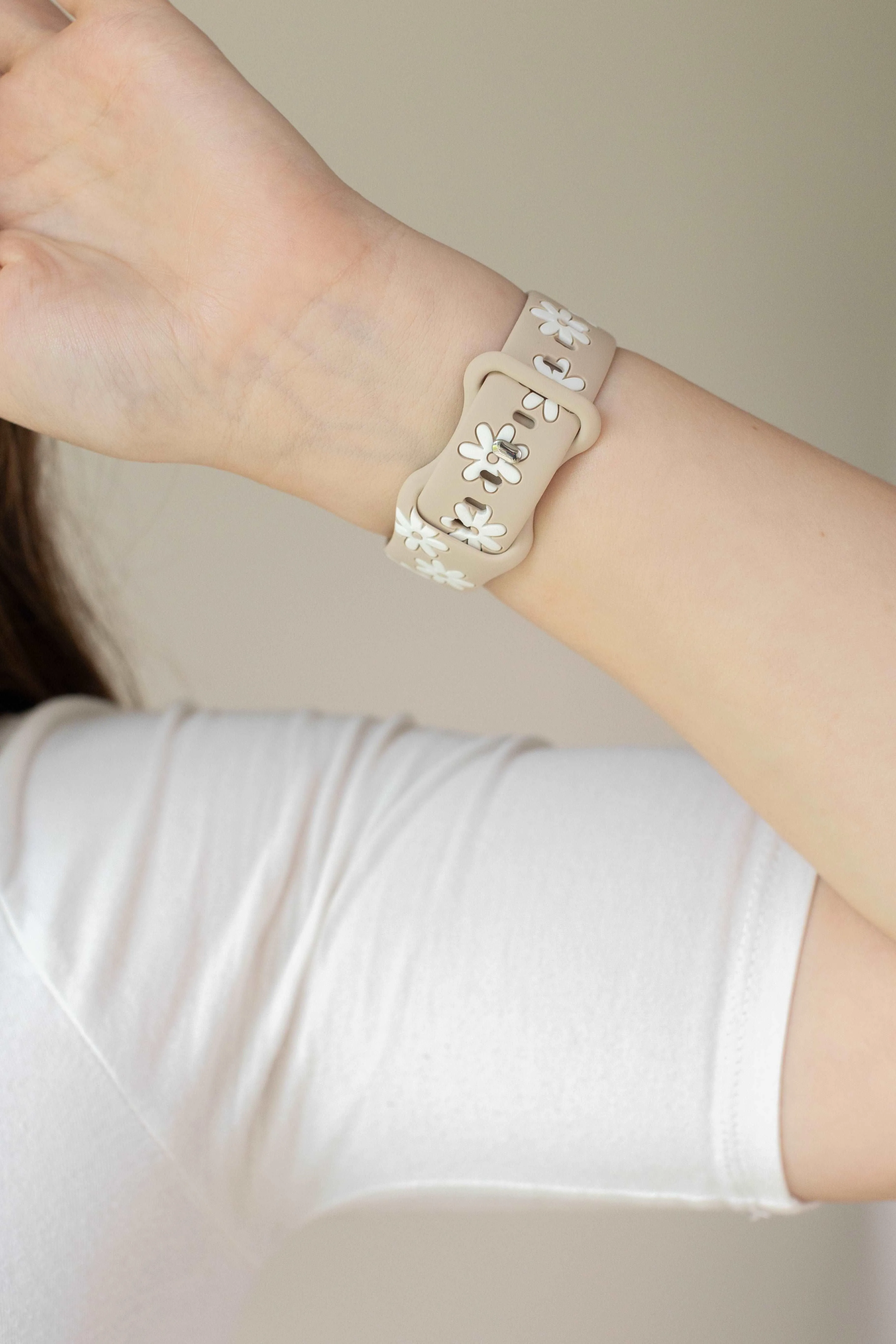 Darling Daisy Nude & White Smart Watch Band sold by Strawberry Avocados product image thumbnail 4