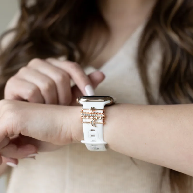 White Leopard Moon-Star Smart Watch Band sold by Strawberry Avocados