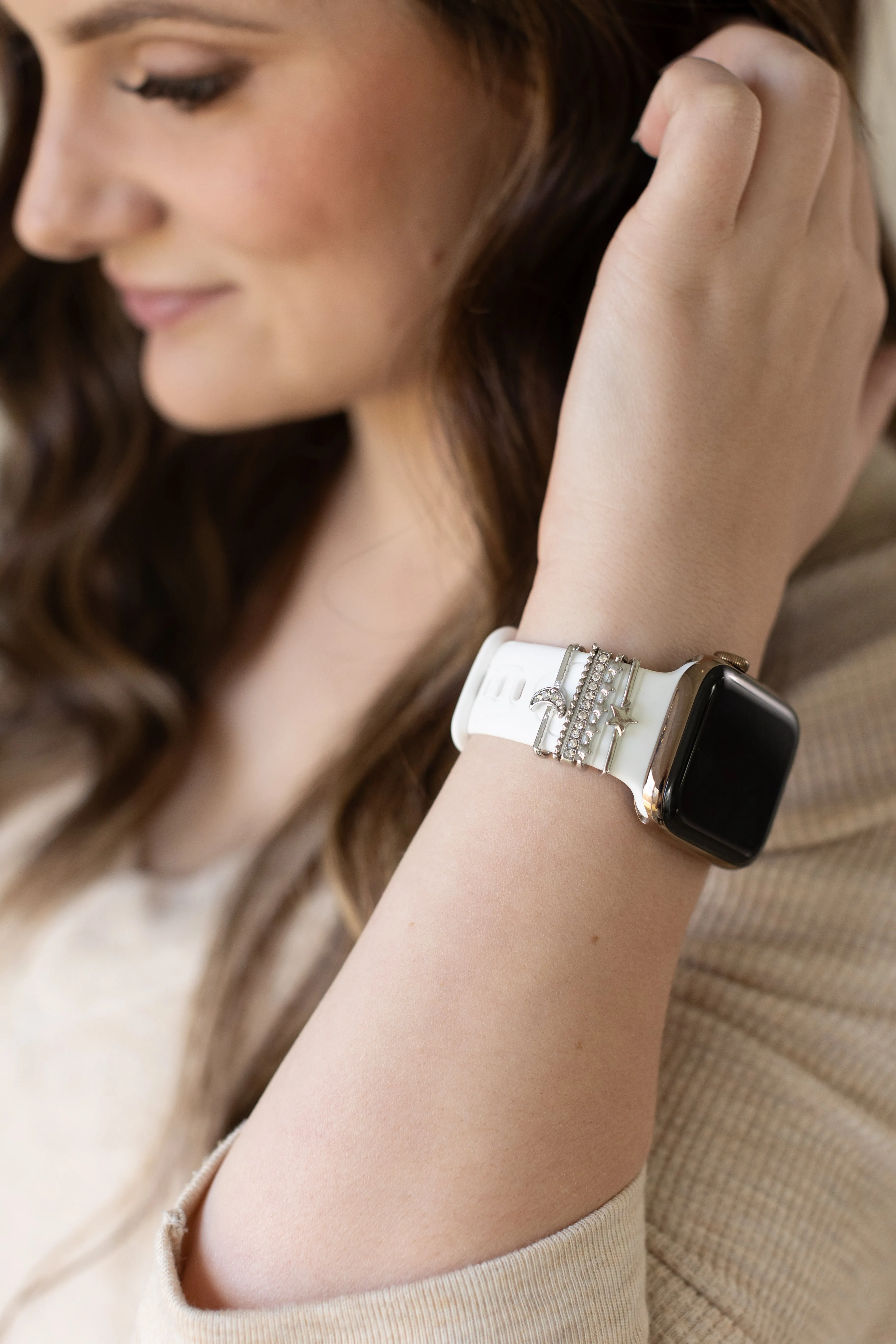White Leopard Moon-Star Smart Watch Band sold by Strawberry Avocados product image thumbnail 5
