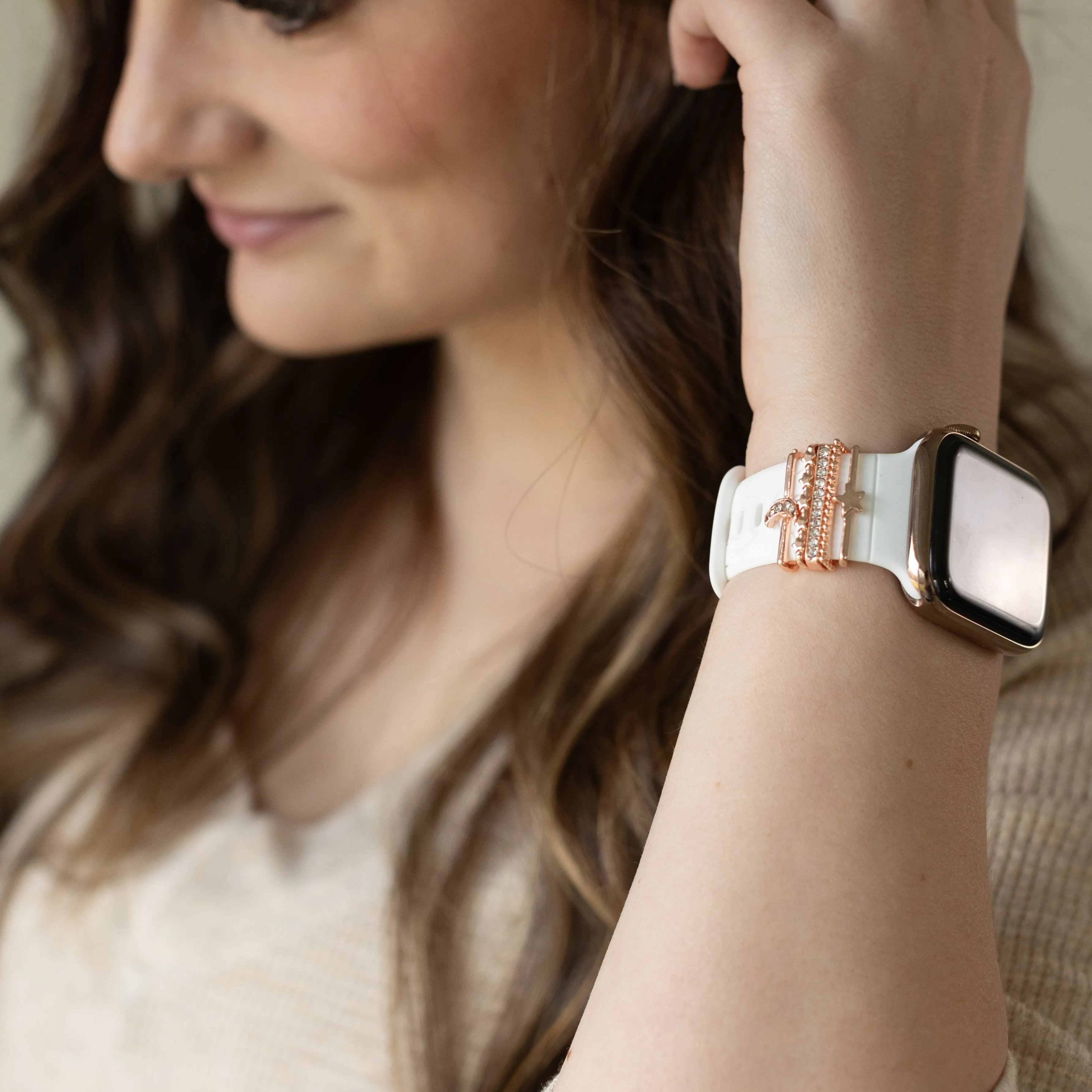 White Leopard Moon-Star Smart Watch Band sold by Strawberry Avocados product image thumbnail 2