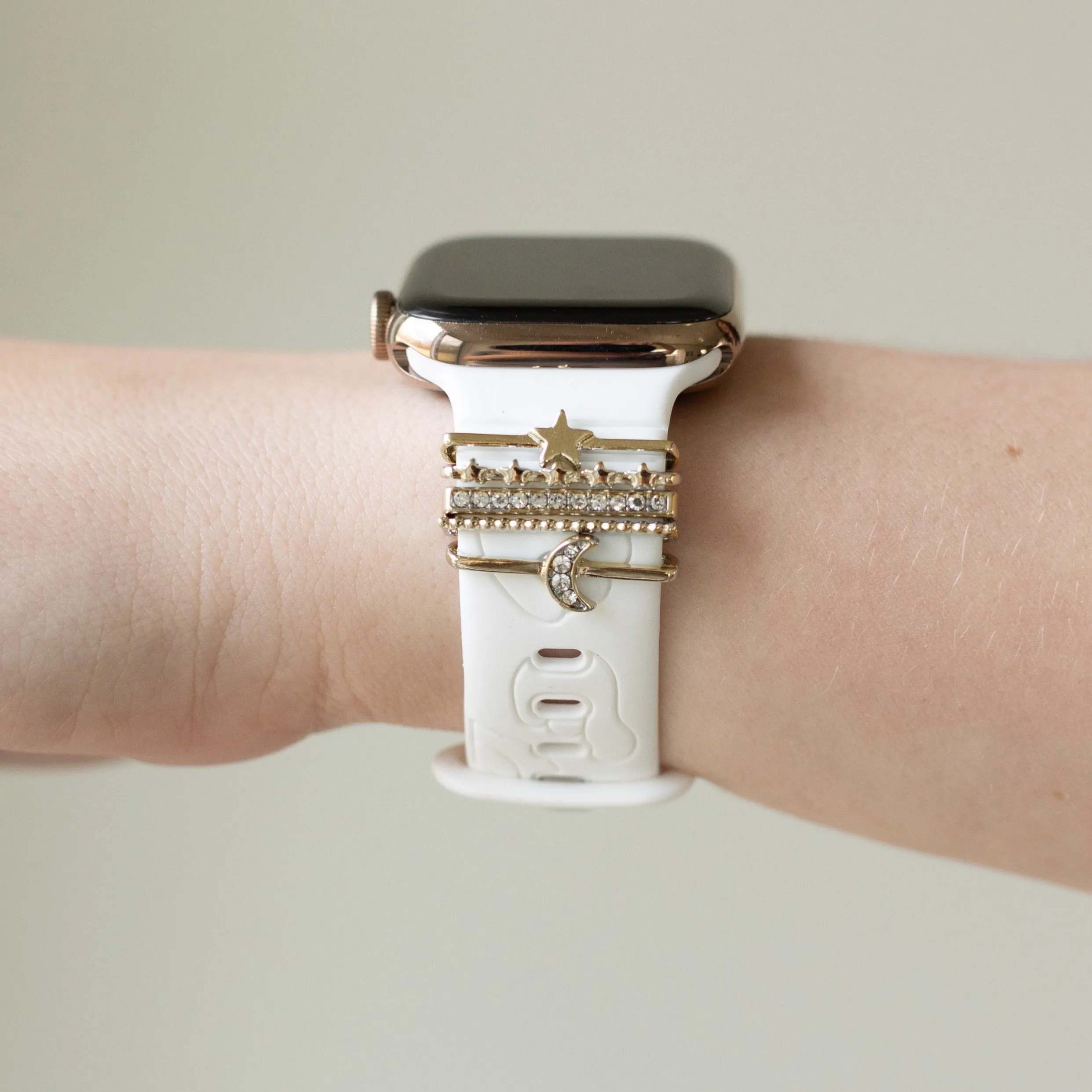 White Leopard Moon-Star Smart Watch Band sold by Strawberry Avocados product image thumbnail 4