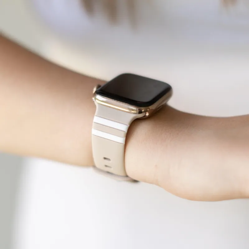 Skylar Tan & White Apple Watch Band sold by Strawberry Avocados