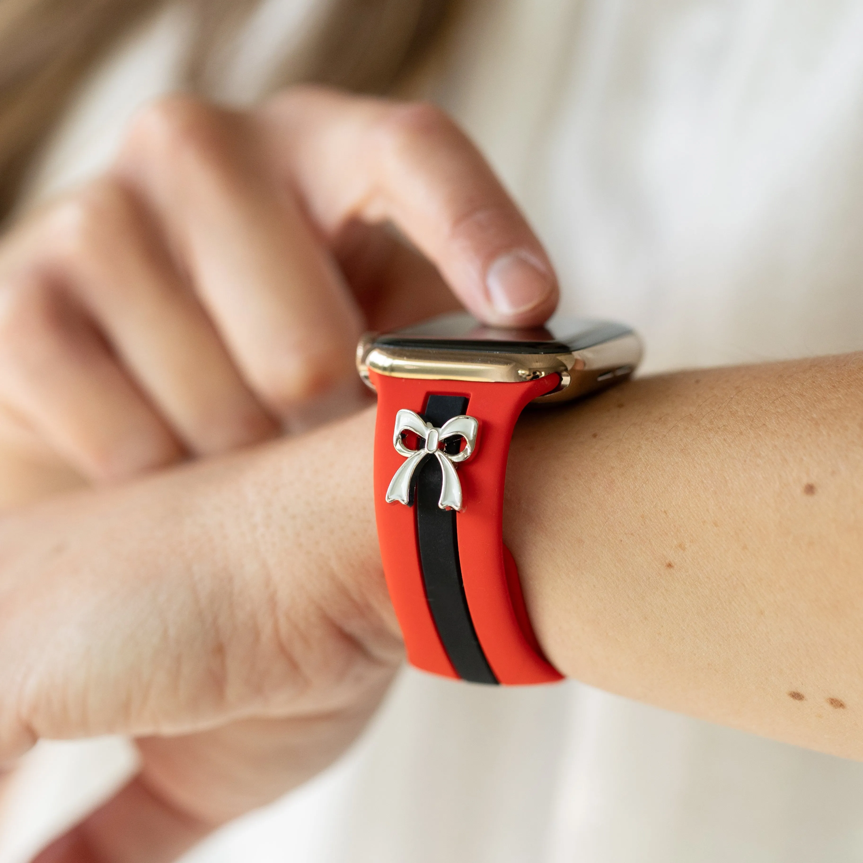 The It Girl Red & Black Smart Watch Band sold by Strawberry Avocados product image thumbnail 3