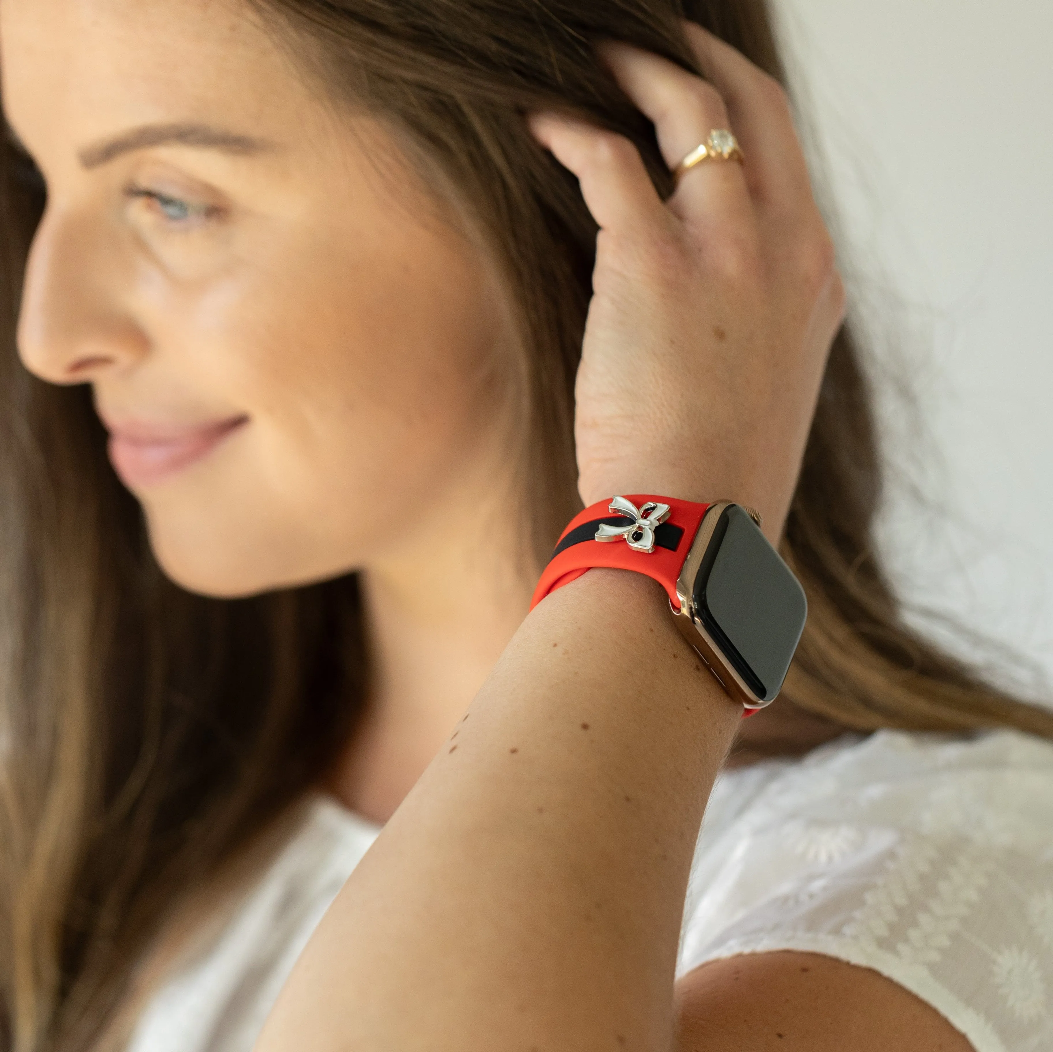 The It Girl Red & Black Smart Watch Band sold by Strawberry Avocados product image thumbnail 2