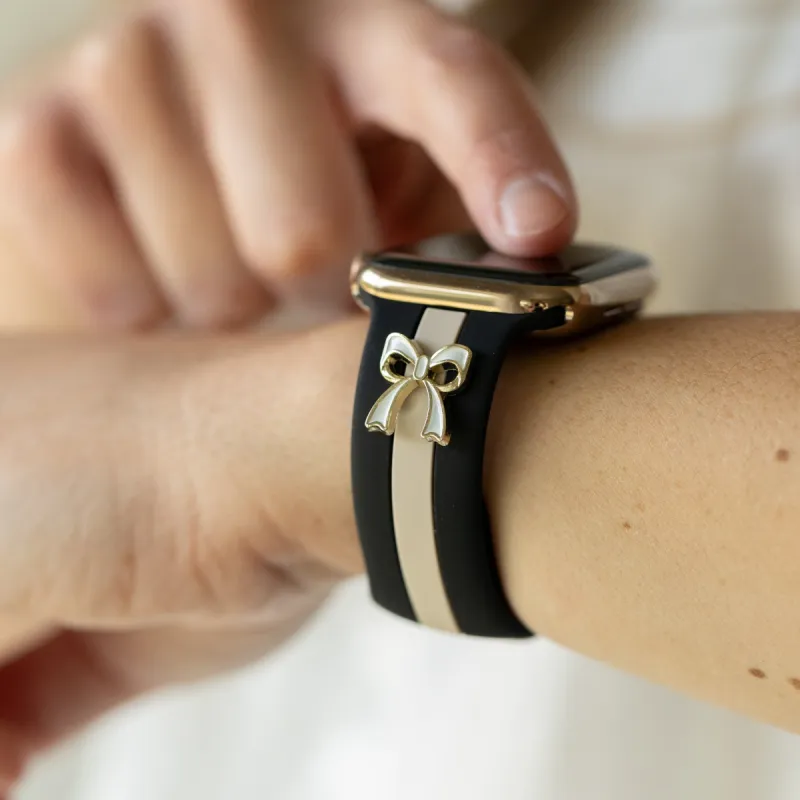The It Girl Black and Nude Sand Smart Watch Band sold by Strawberry Avocados