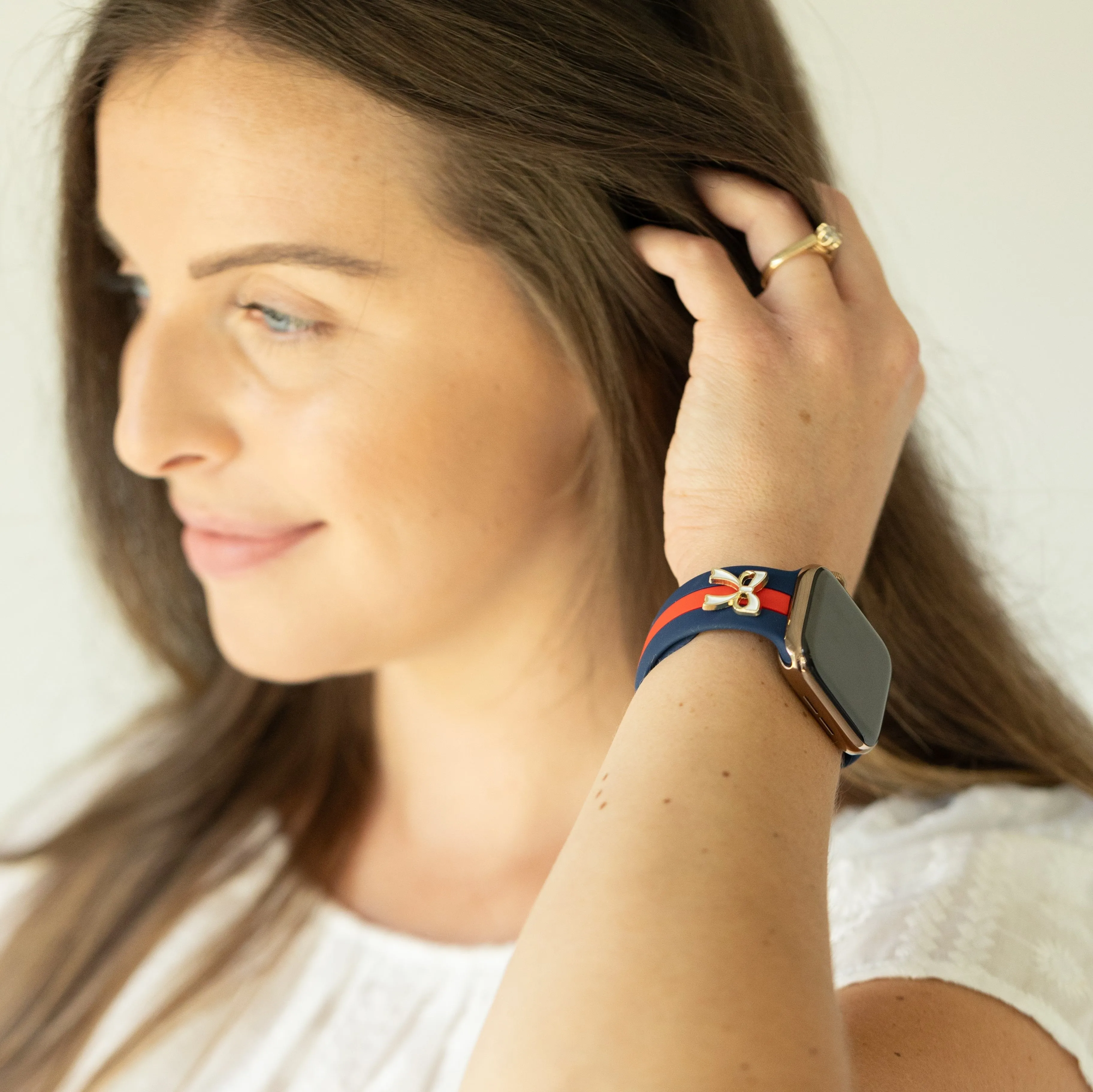 The It Girl Blue and Red Smart Watch Band sold by Strawberry Avocados product image thumbnail 3