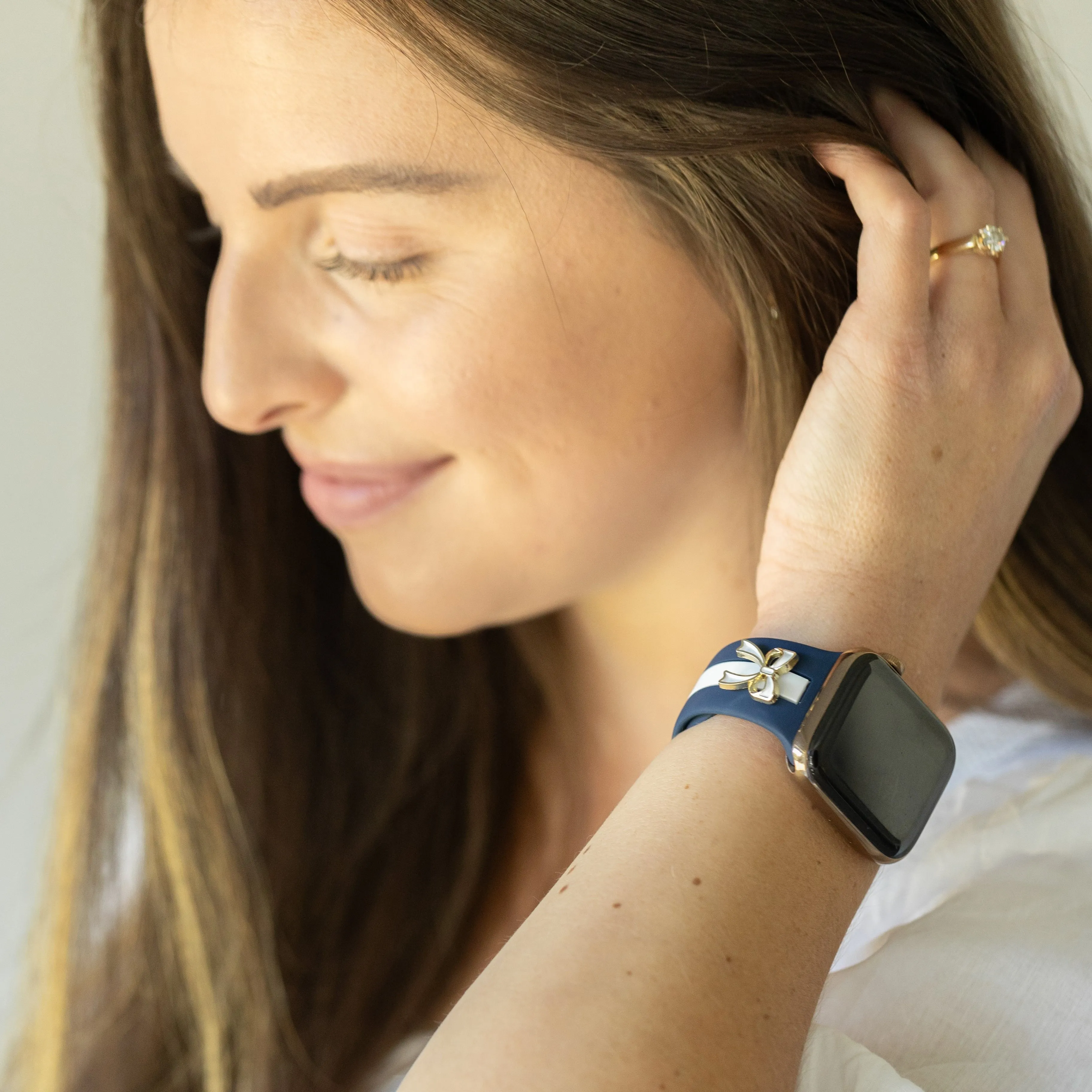The It Girl Nautical Blue and White Smart Watch Band sold by Strawberry Avocados product image thumbnail 3