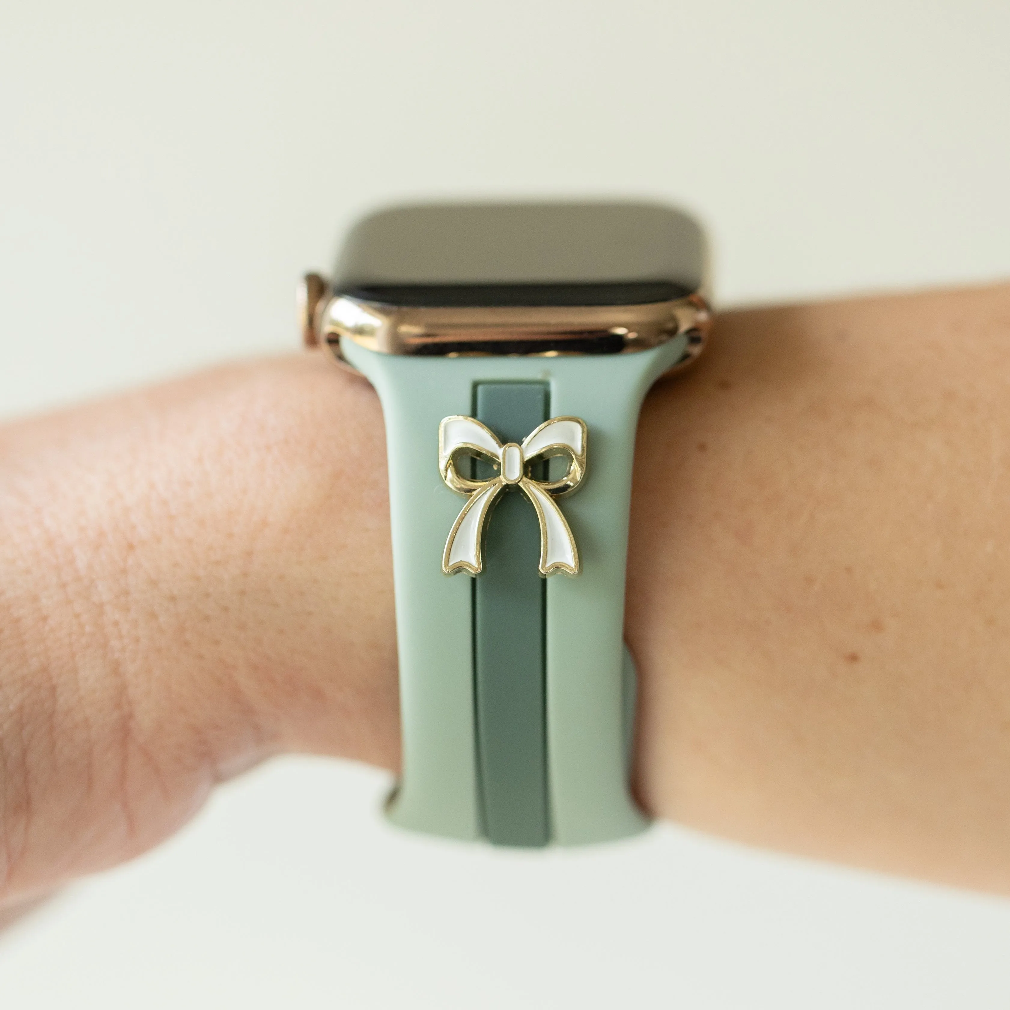 The It Girl Dusty Blue and Green Smart Watch Band sold by Strawberry Avocados