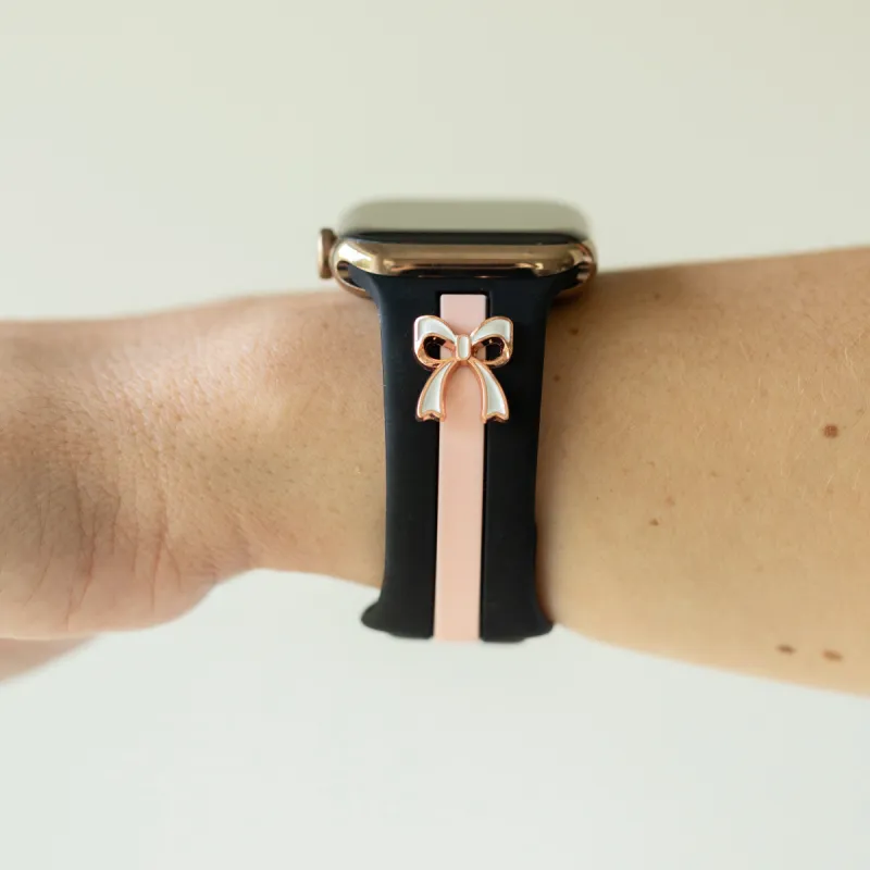 The It Girl Midnight Black & Pink Smart Watch Band sold by Strawberry Avocados