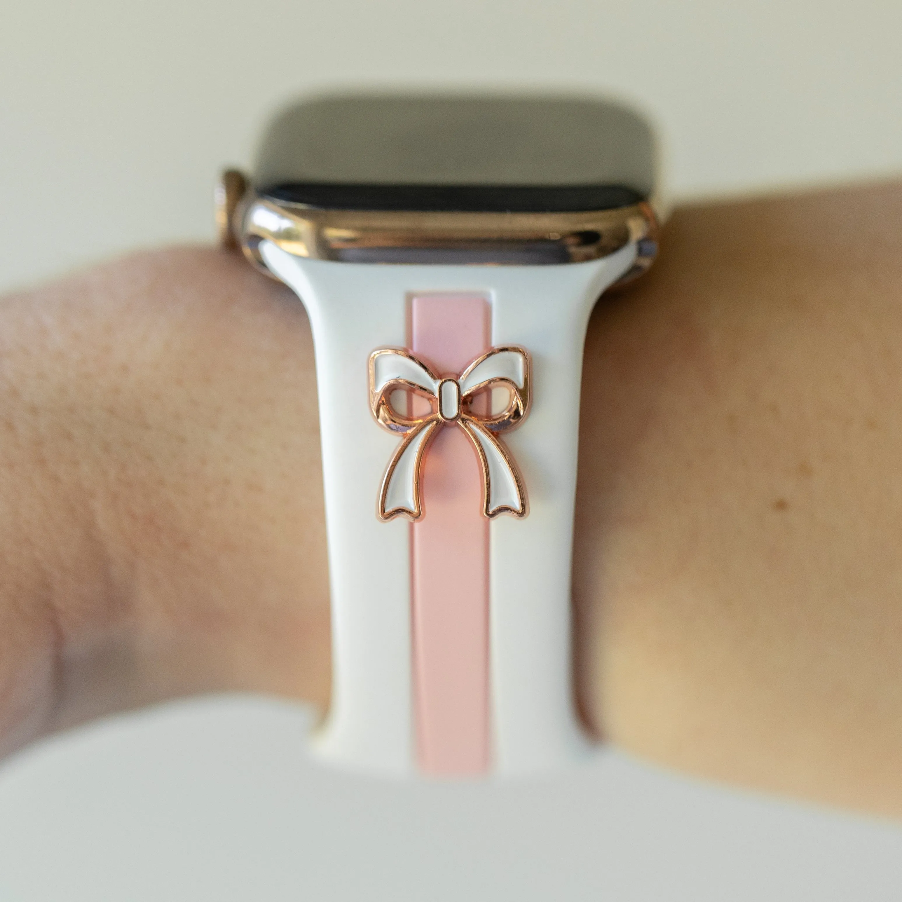 The It Girl White and Bubblegum Smart Watch Band sold by Strawberry Avocados
