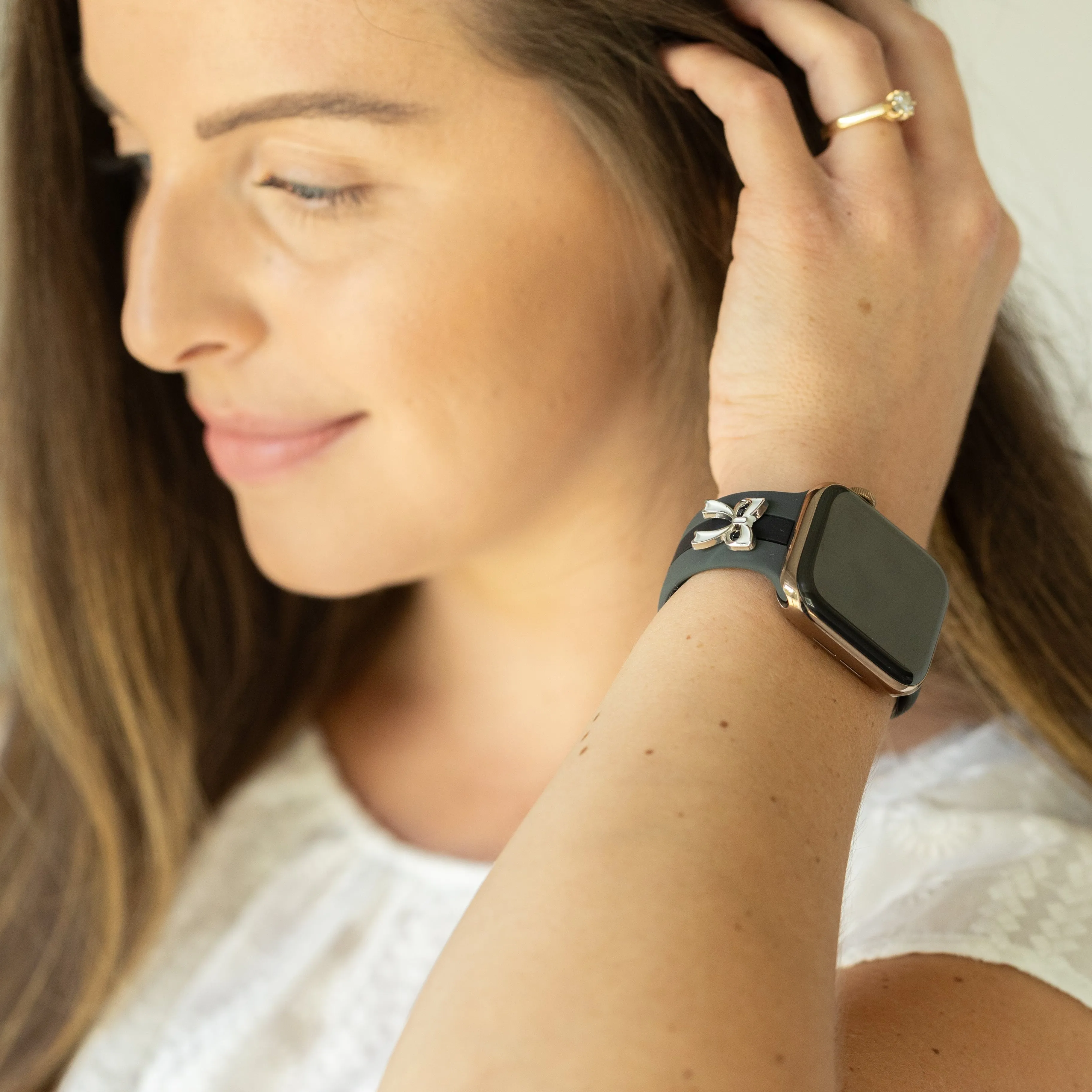 The It Girl Gray and Black Smart Watch Band sold by Strawberry Avocados product image thumbnail 3