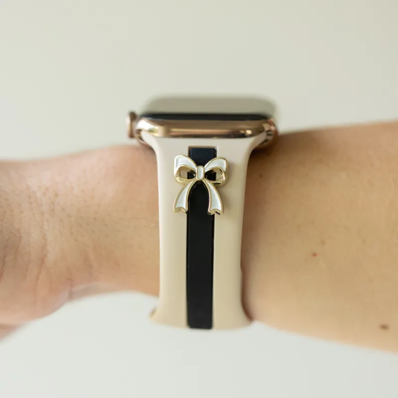 The It Girl Nude Sand and Black Smart Watch Band sold by Strawberry Avocados