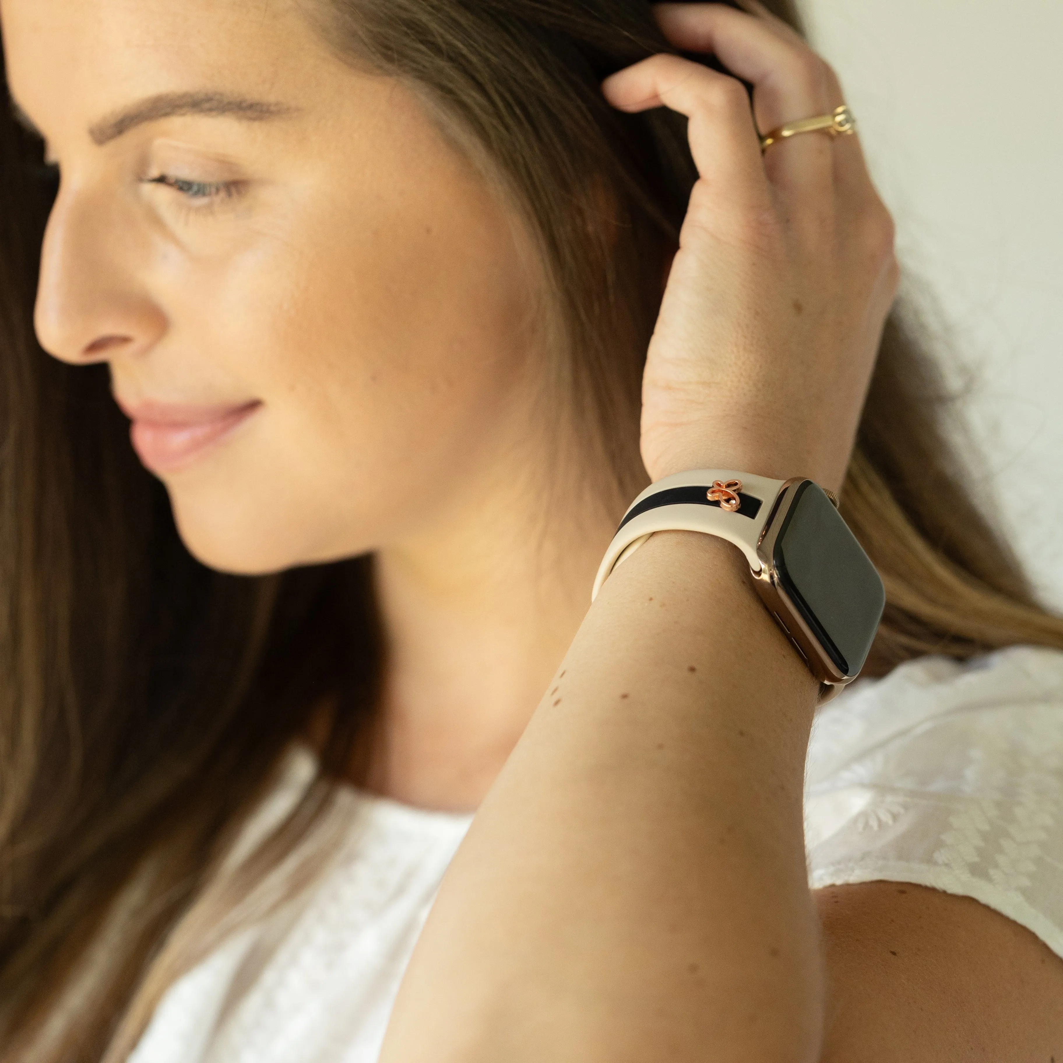 Chasing Butterflies 🦋Nude Sand & Black Smart Watch Band sold by Strawberry Avocados product image thumbnail 2