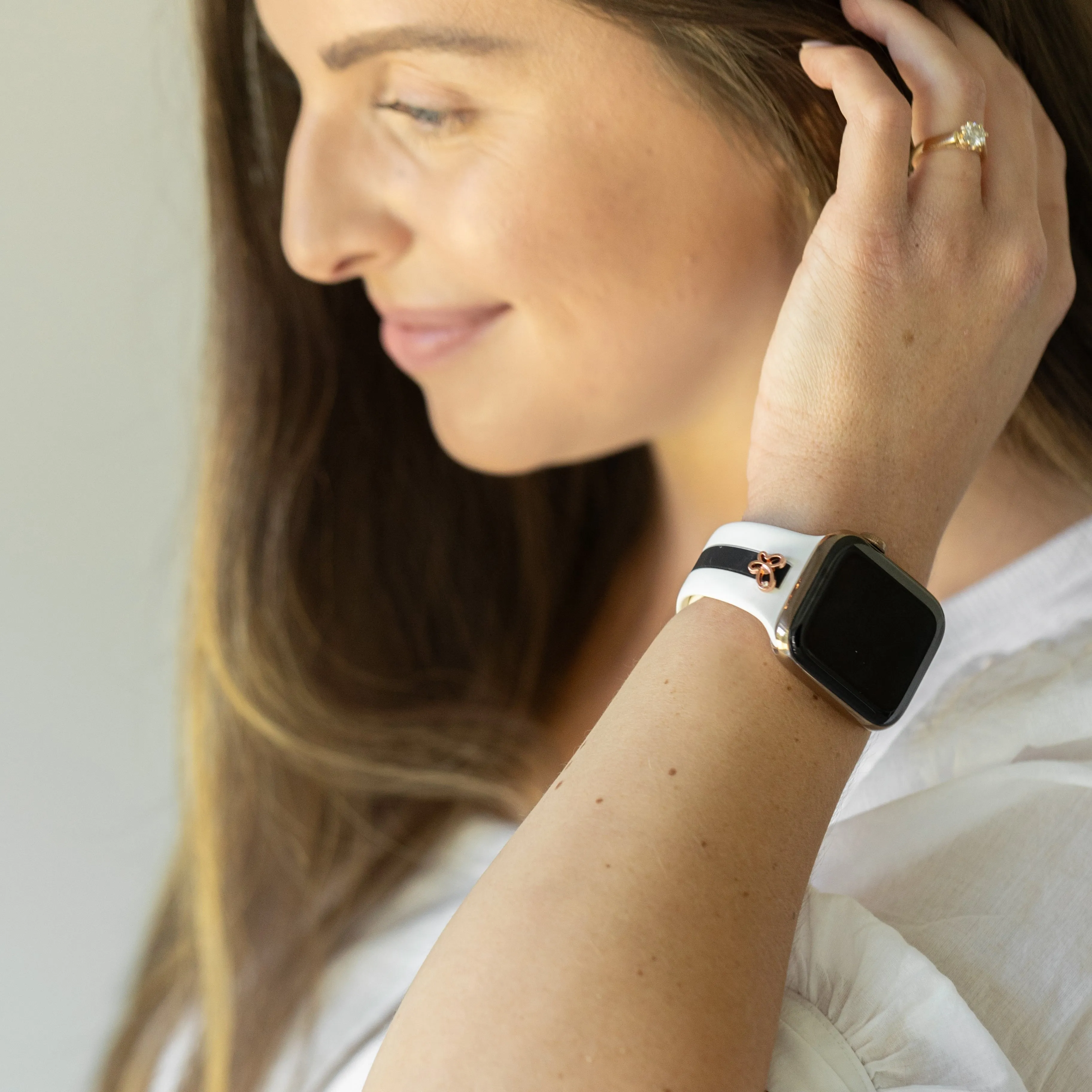 Chasing Butterflies 🦋Winter White & Black Night Smart Watch Band sold by Strawberry Avocados product image thumbnail 2