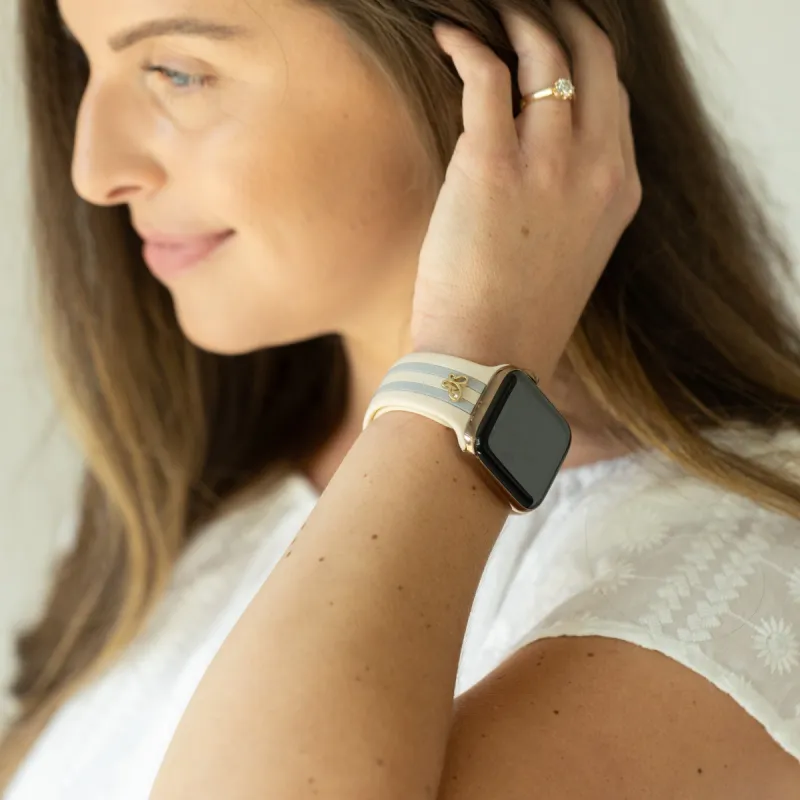 Chasing Butterflies 🦋Ivory & Gray Smart Watch Band sold by Strawberry Avocados