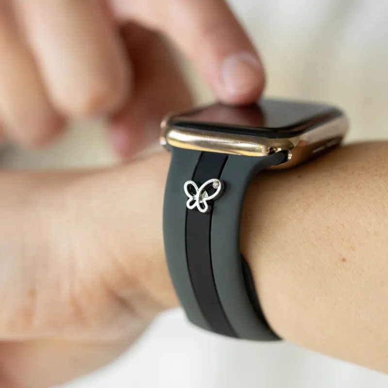Chasing Butterflies 🦋Gray & Black Smart Watch Band sold by Strawberry Avocados