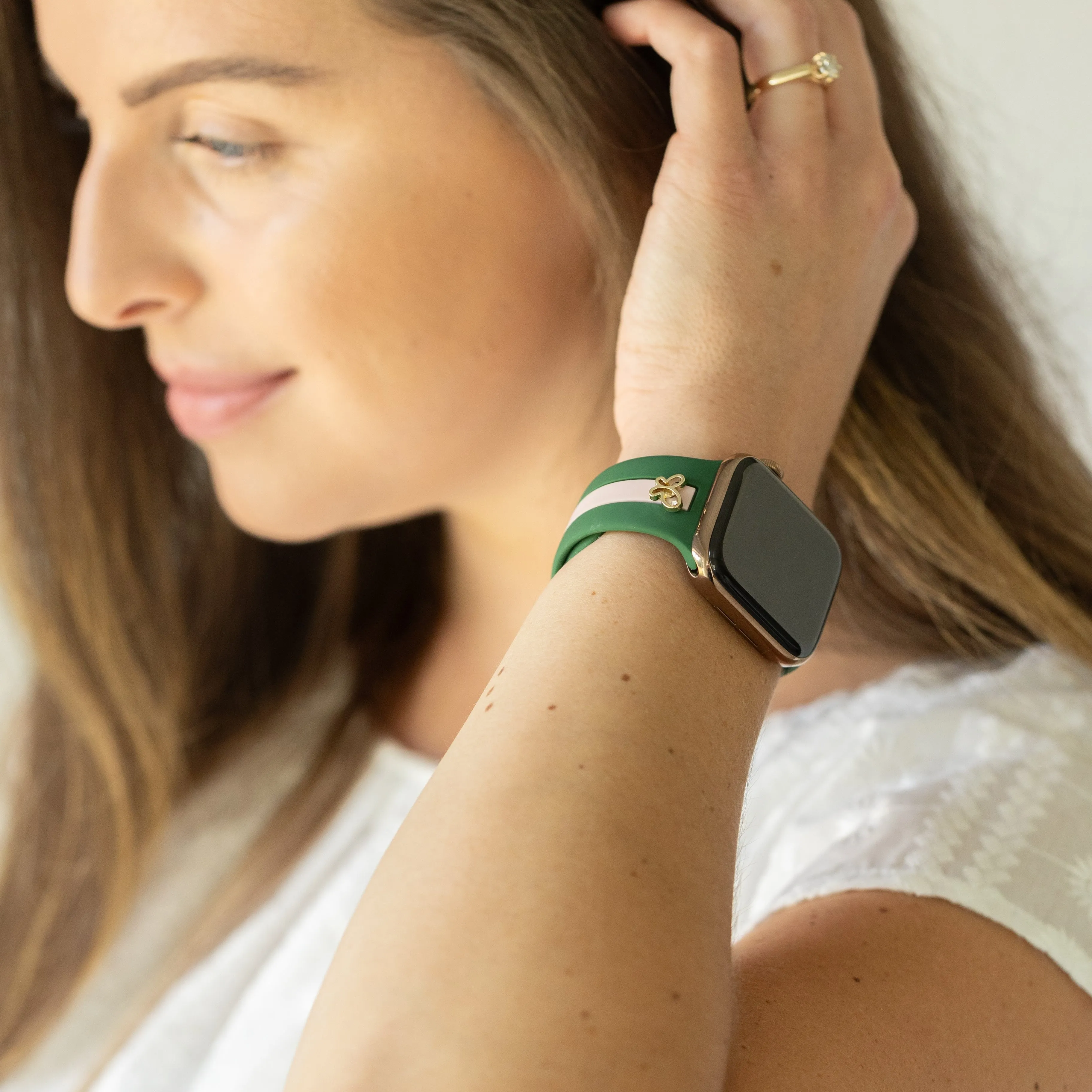 Chasing Butterflies 🦋 Pink and Green Smart Watch Band sold by Strawberry Avocados product image thumbnail 2