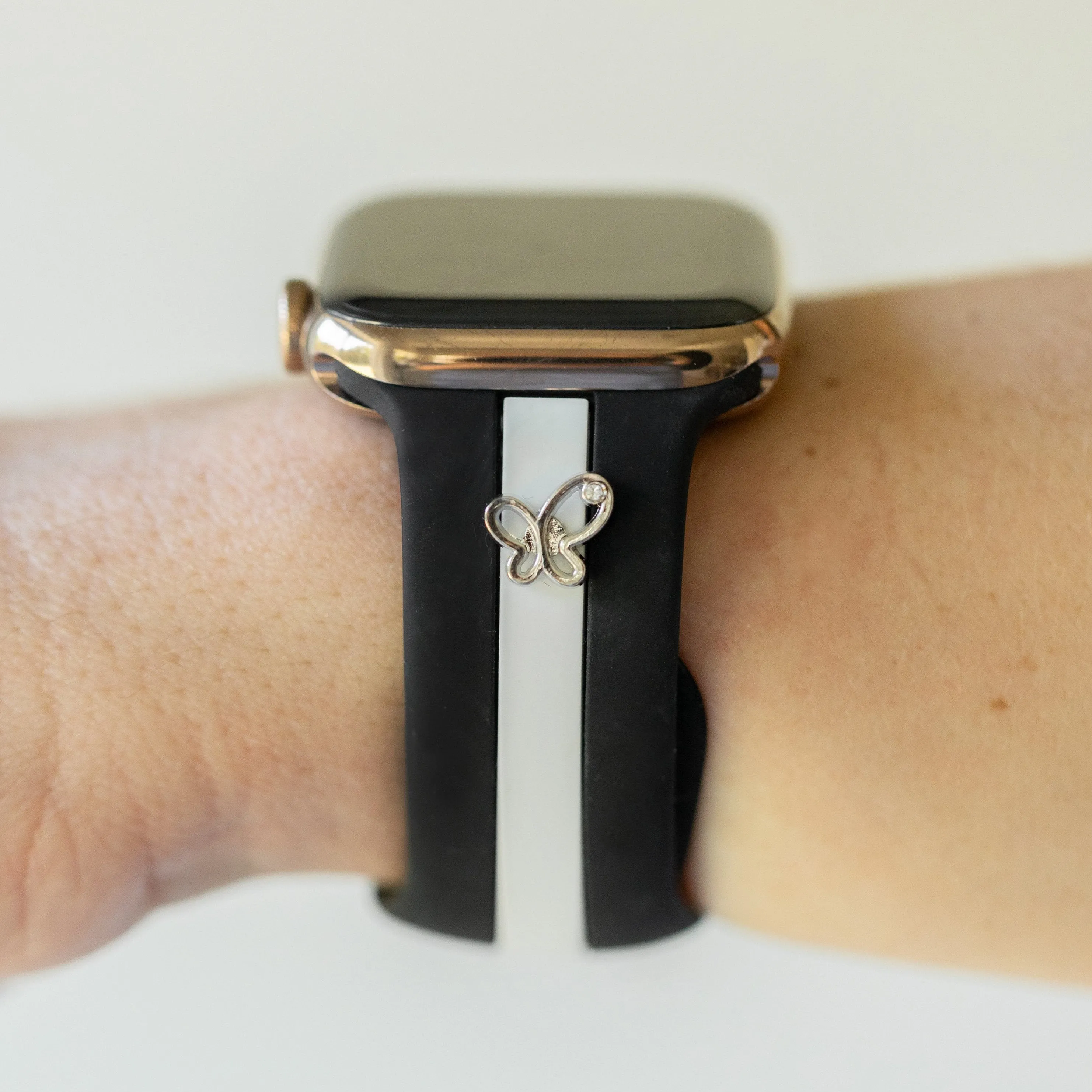 Chasing Butterflies 🦋 Midnight Black & White Smart Watch Band sold by Strawberry Avocados product image thumbnail 3