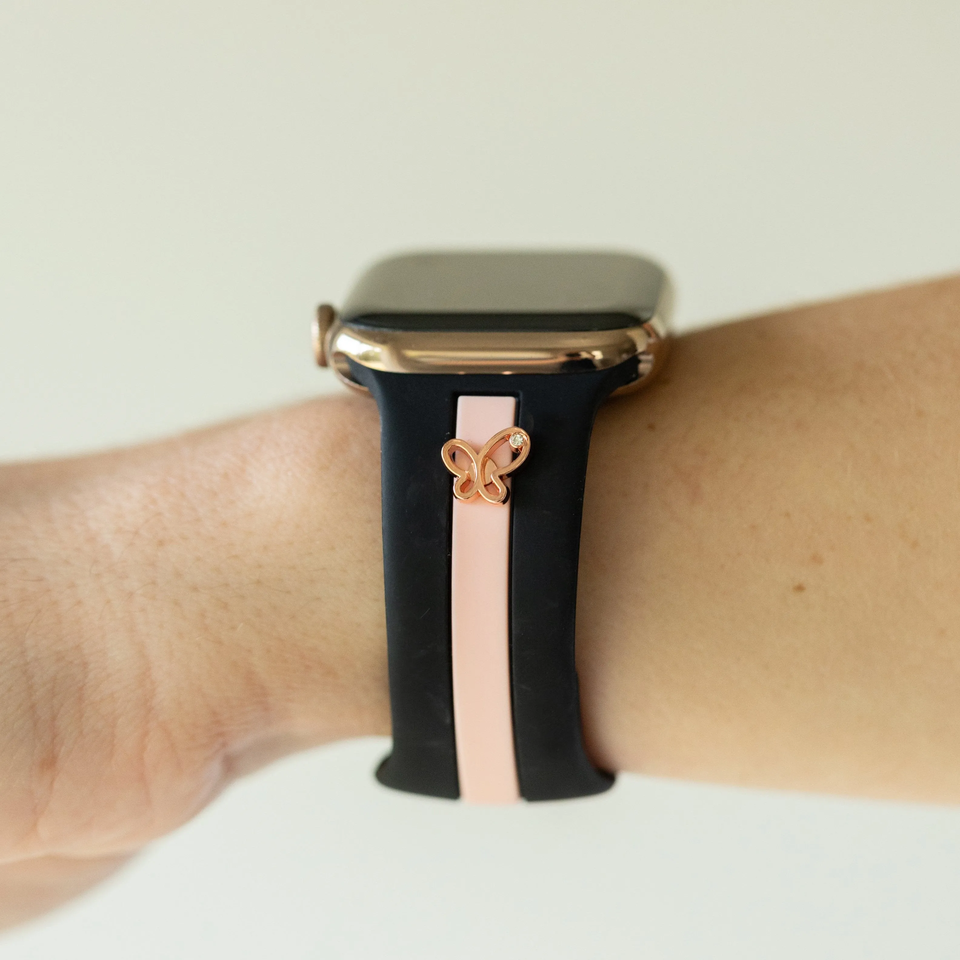 Chasing Butterflies 🦋 Midnight Black & Pink Smart Watch Band sold by Strawberry Avocados product image thumbnail 3